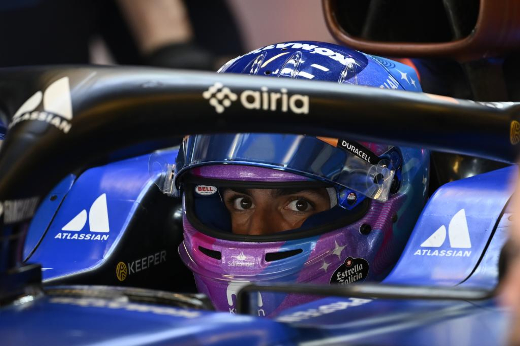 Sainz, en el coche.