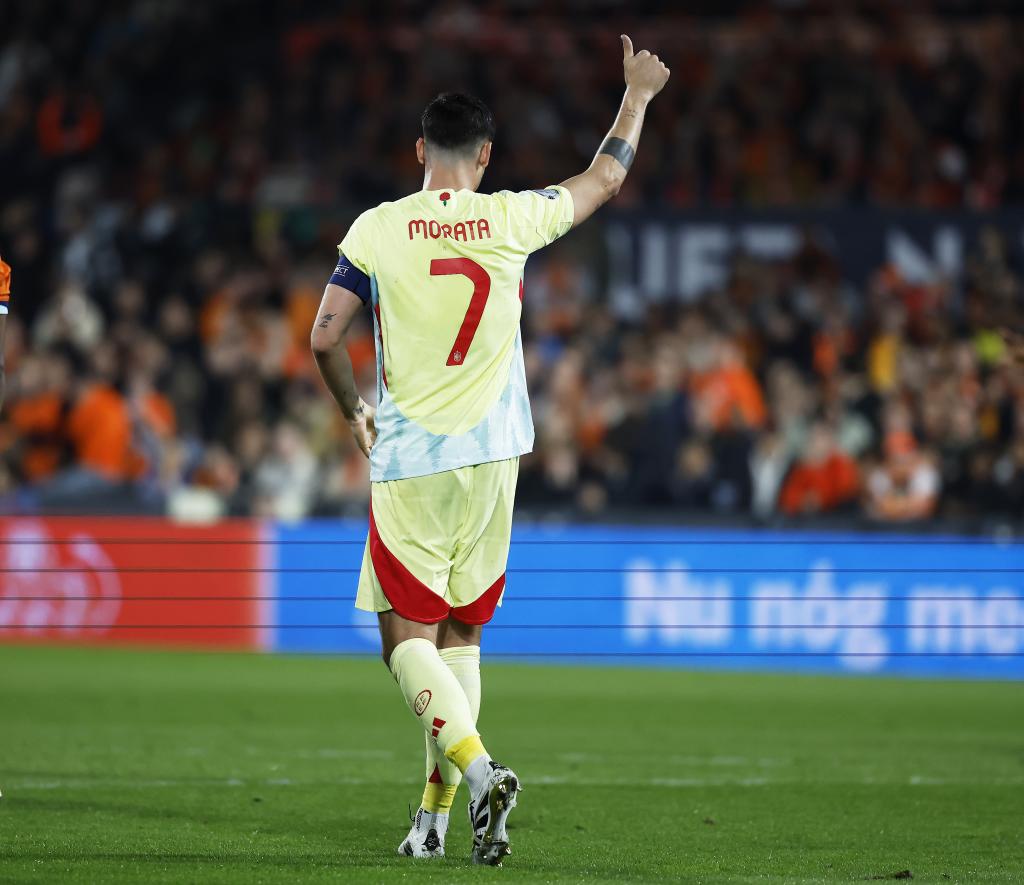 Morata, jugando la Nations League en España.