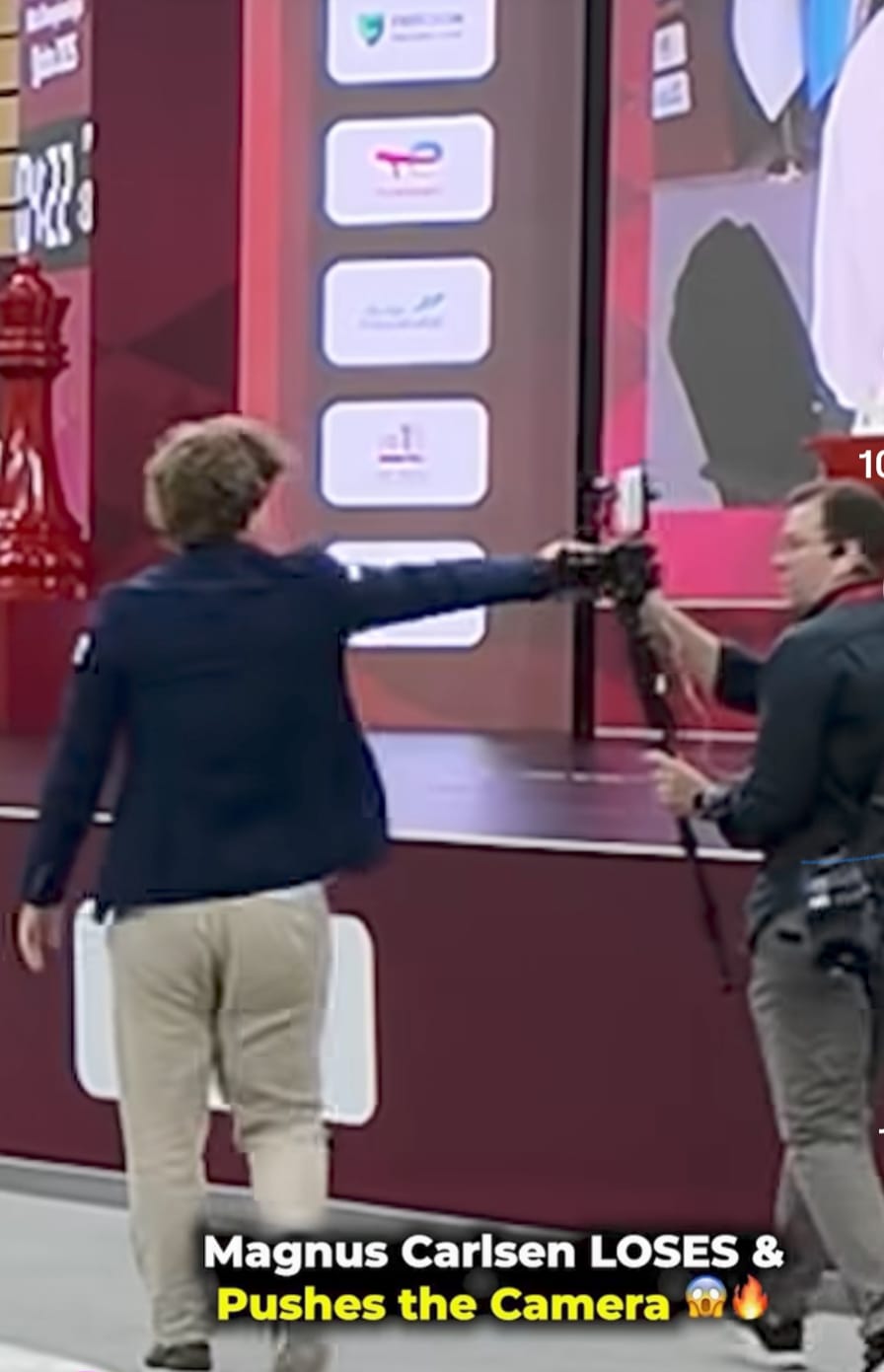 Manotazo de Carlsen a un cámara