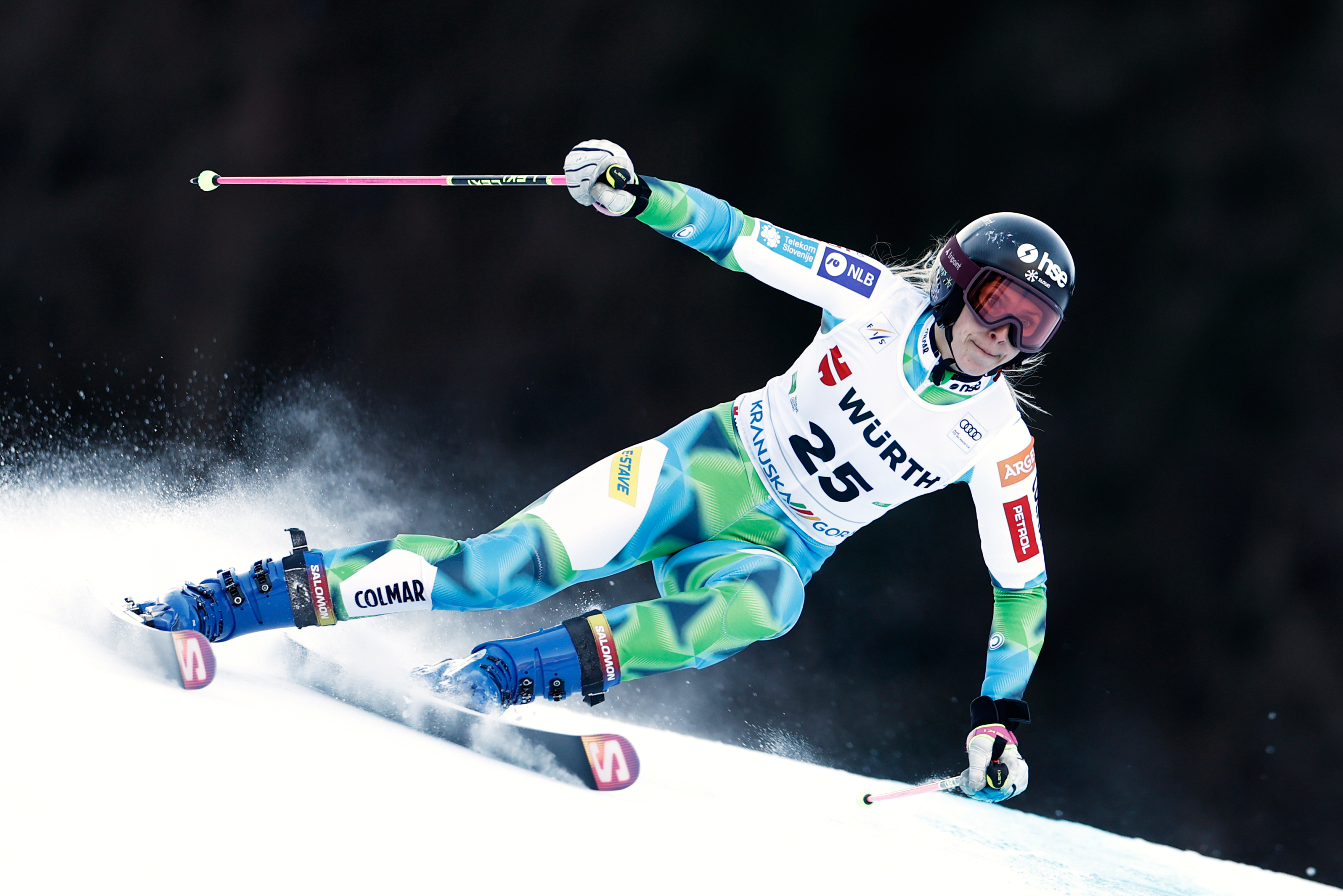 Ana Bucik Jogan, durante su última bajada en la Copa del Mundo.