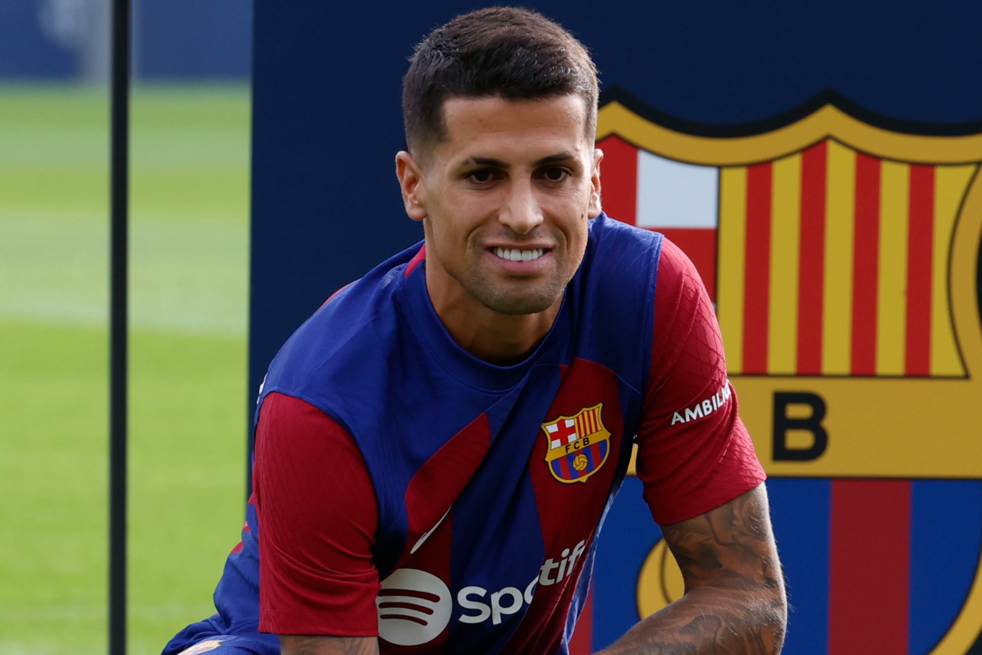 Joao Cancelo, el día de su presentación con el Barcelona.
