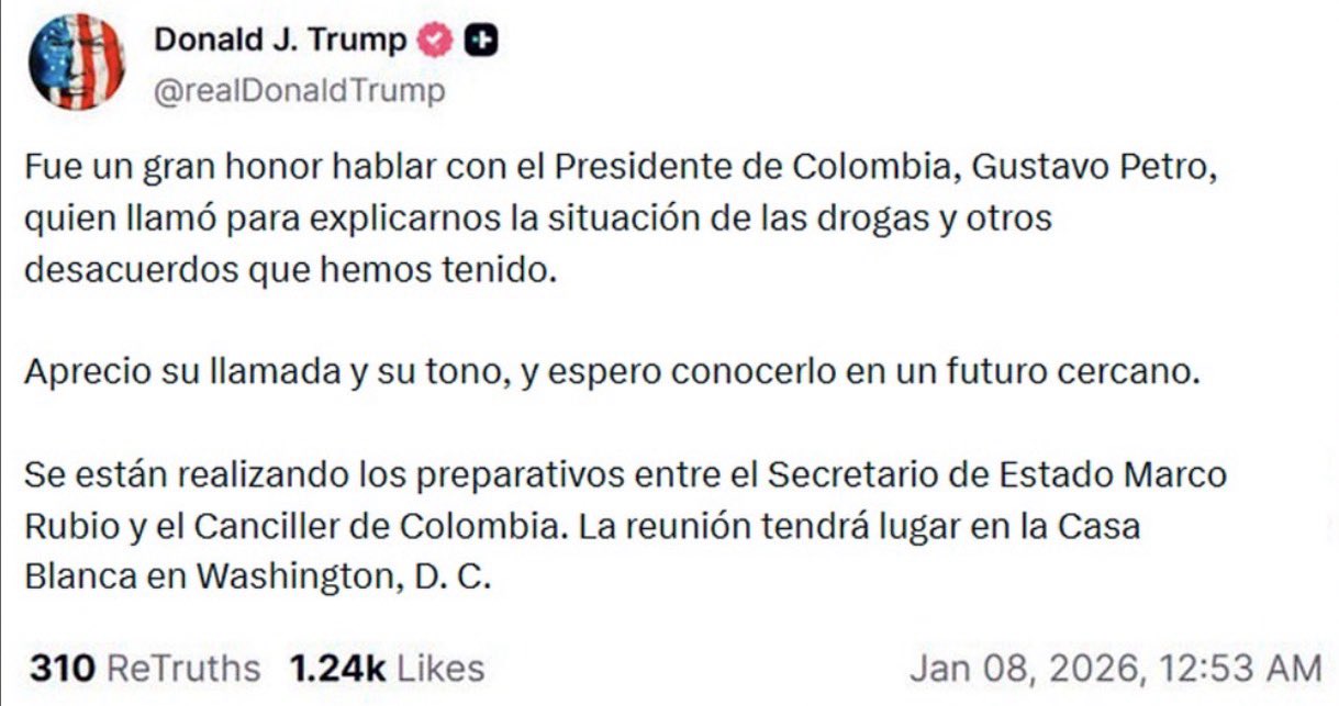 Donald Trump revela detalles de su llamada con Gustavo Petro y de una ...