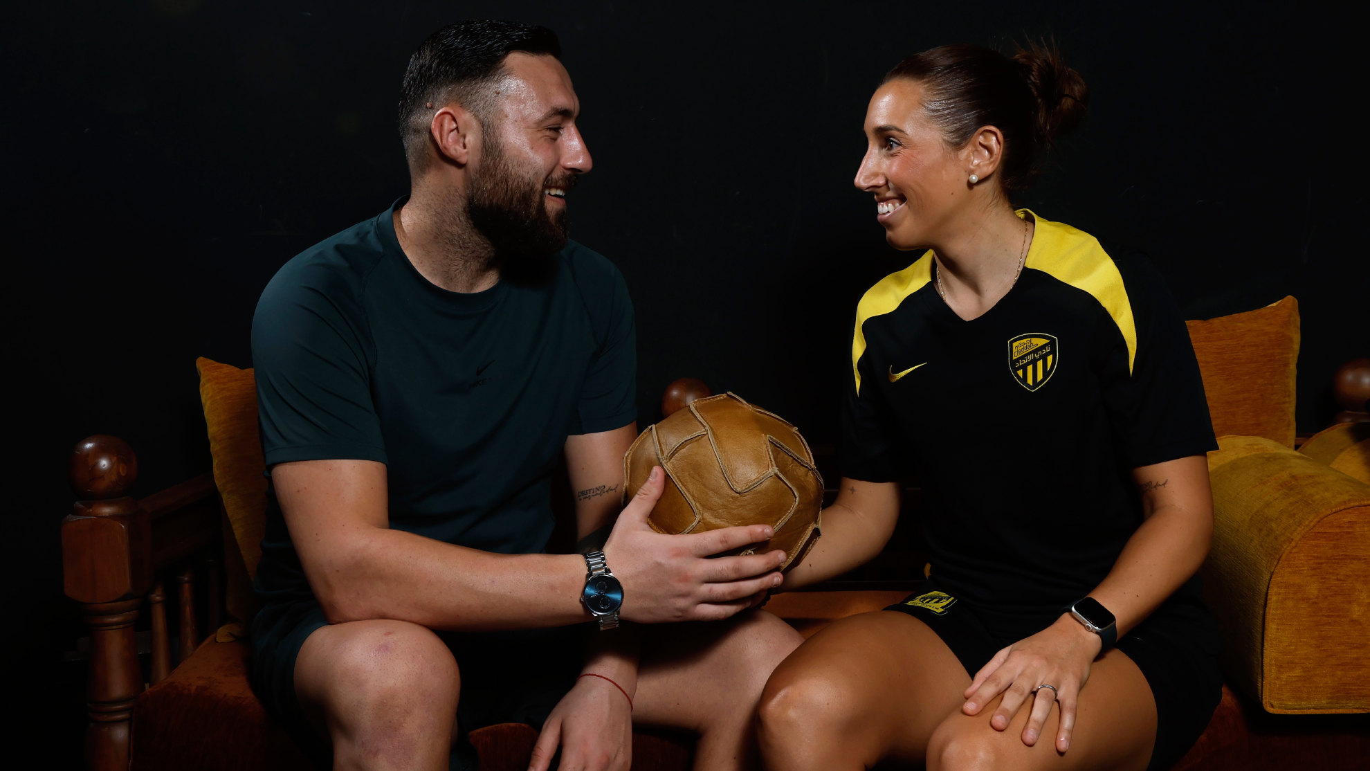María Díaz posa con su pareja, el guardameta Viorel Boian.