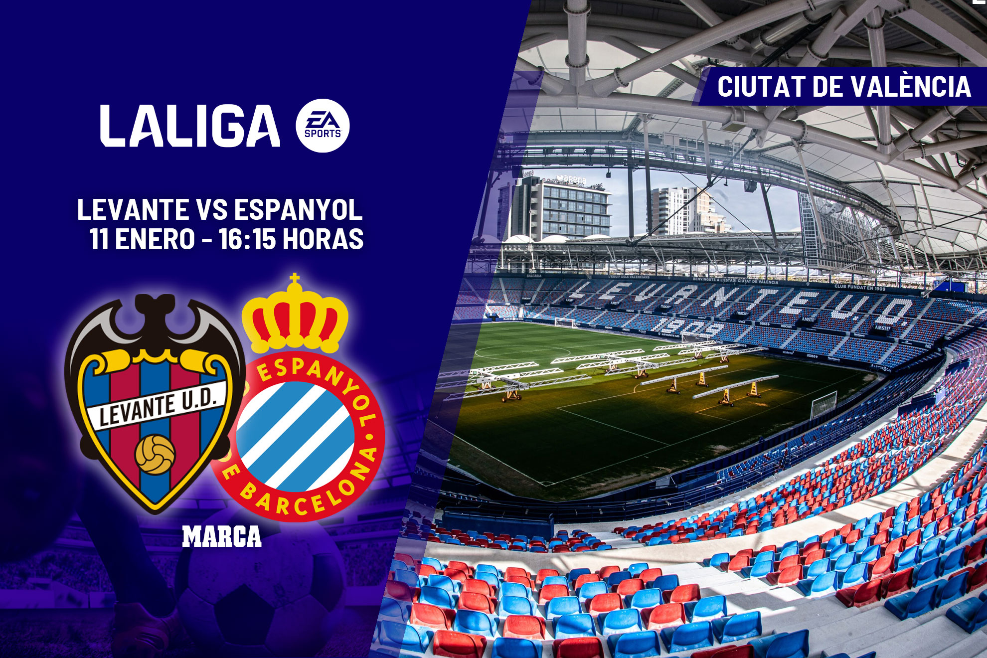 Levante y Espanyol se enfrentan en un duelo de realidades opuestas