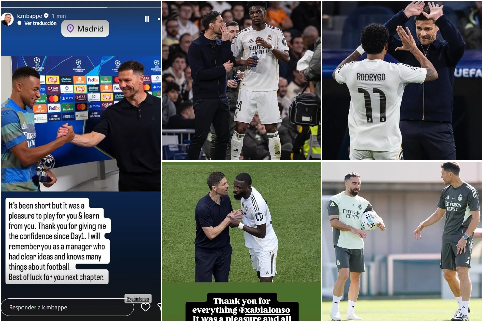 La despedida de los jugadores del Real Madrid a Xabi Alonso: los hay ...