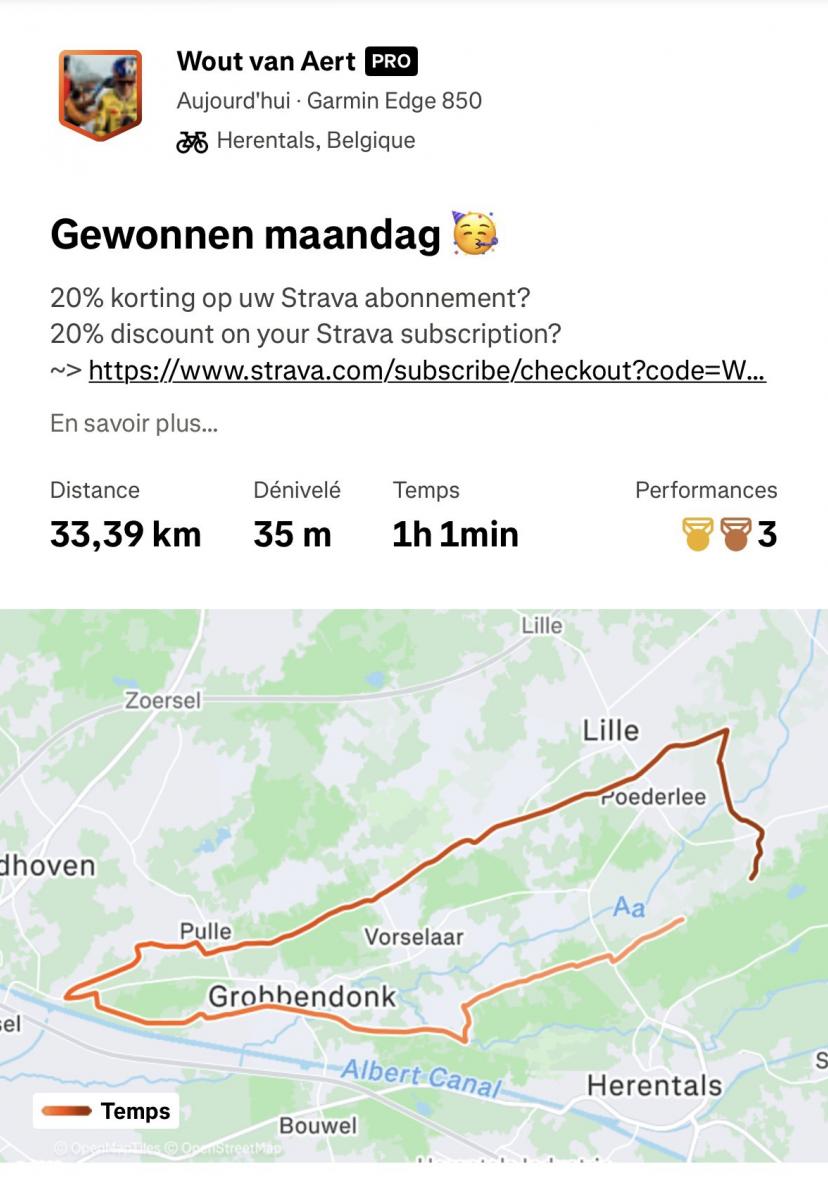 Strava de Van Aert.