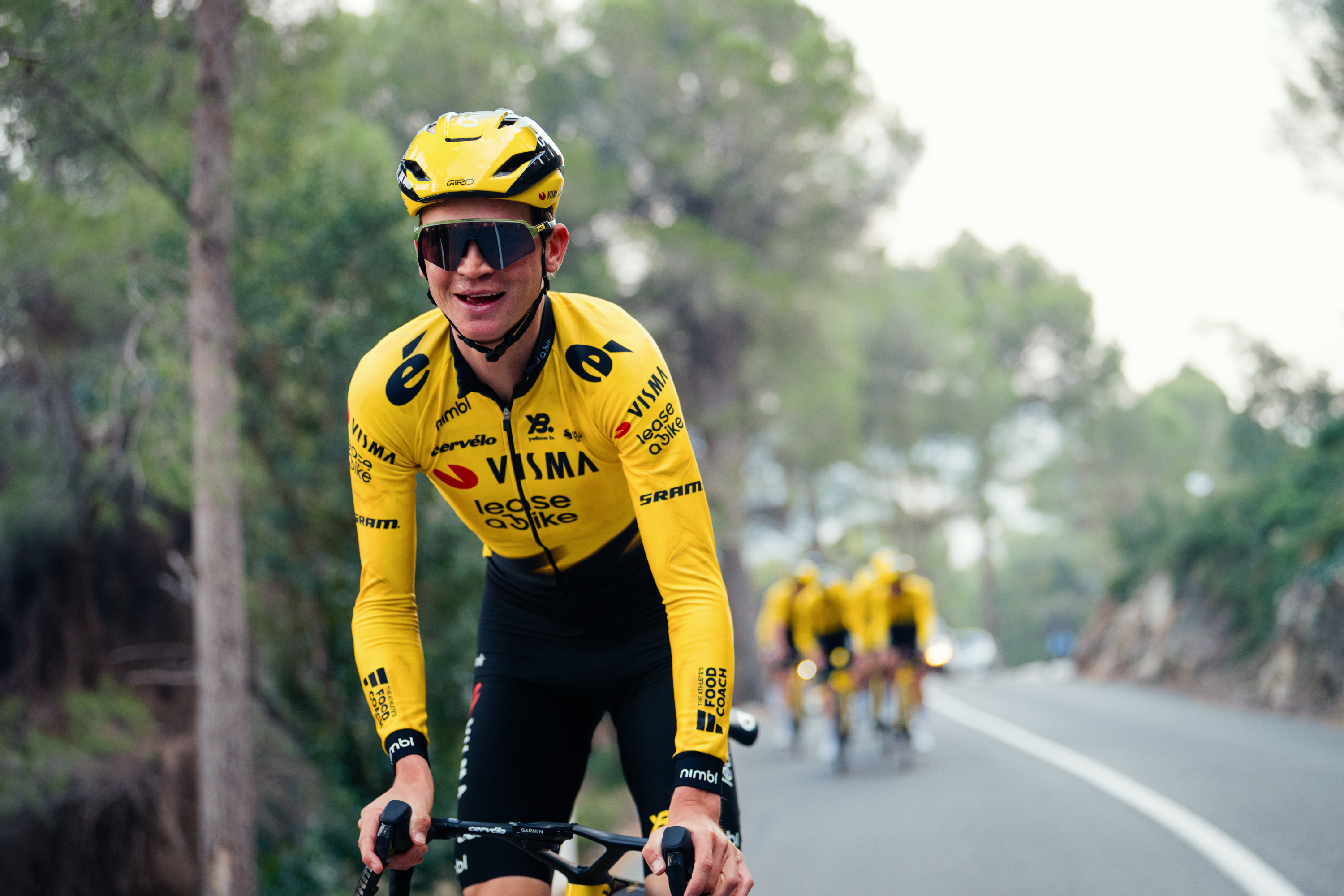 Sepp Kuss, durante el entrenamiento.