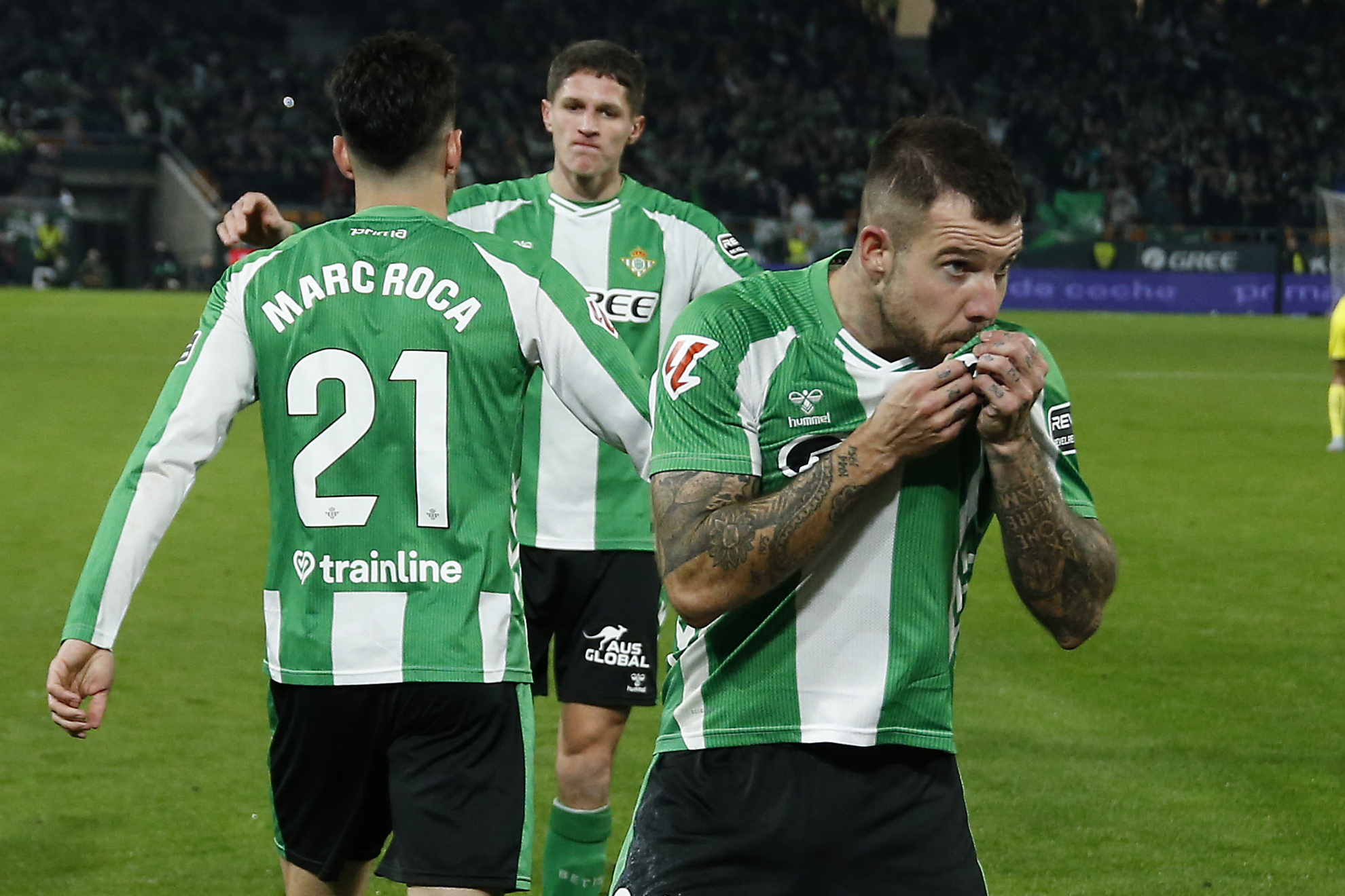 Ruibal celebra su gol al Villarreal