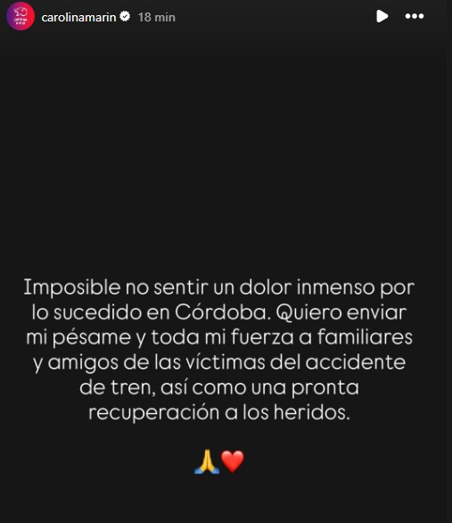 Mensaje de Carolina Marín