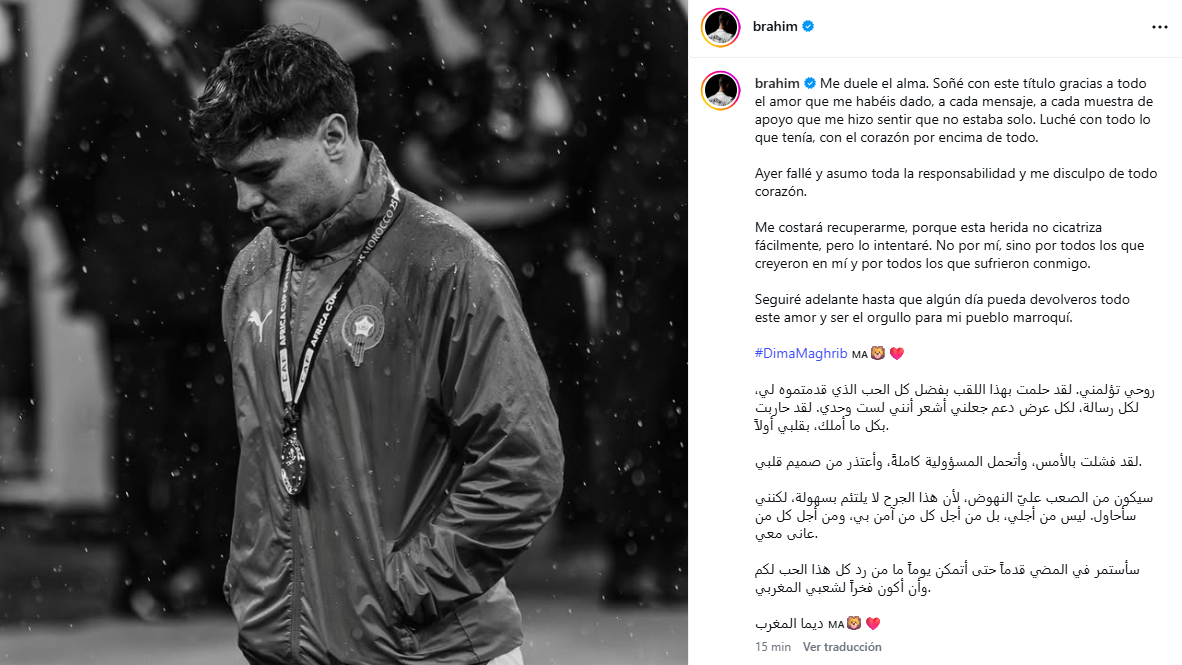 Brahim apologises: "I failed and I take full responsibility"