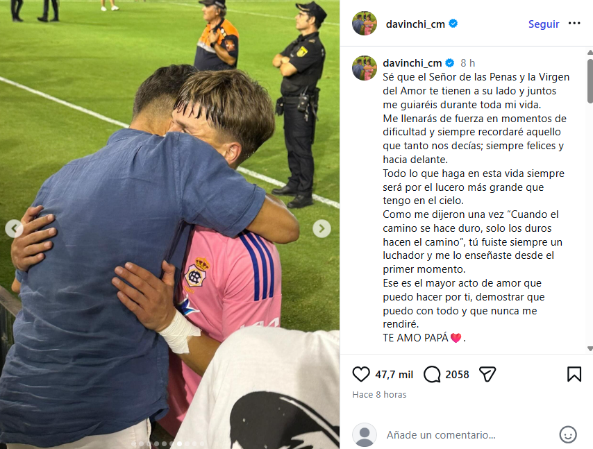 Davinchi vzdáva hold otcovi na Instagrame.