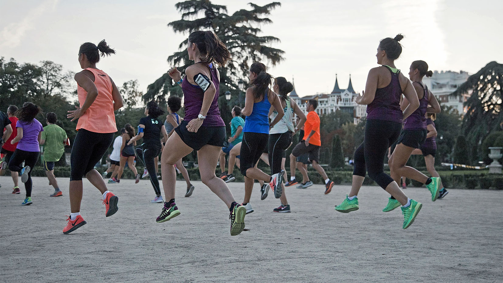 Entrenamiento de corredores para la San Silvestre Vallecana.