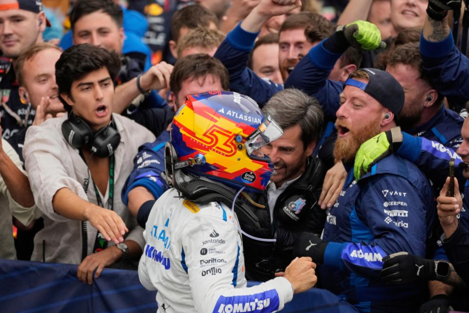 Sainz, en su primer podio con Williams.