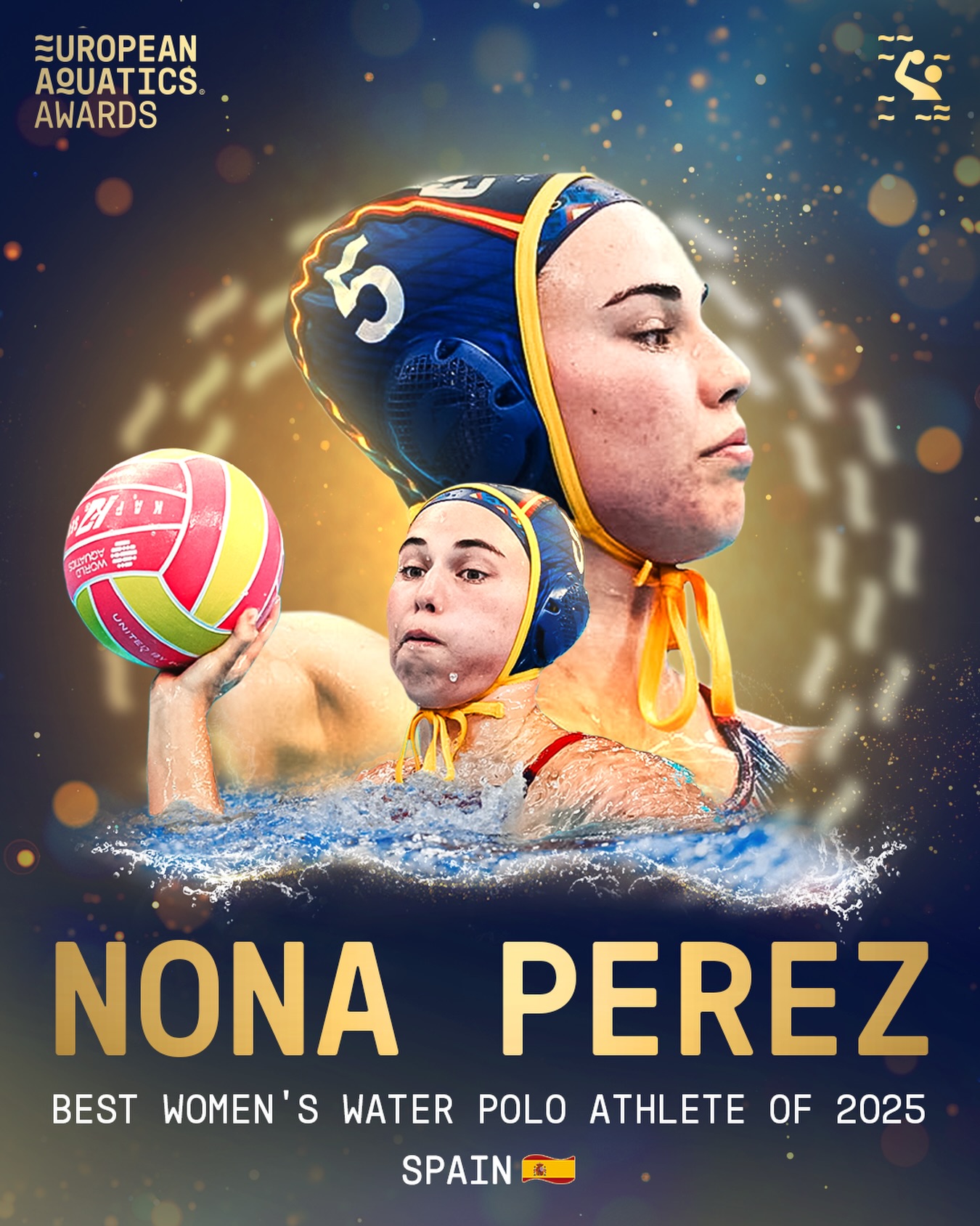 Nona Pérez, mejor jugadora de waterpolo de 2025.