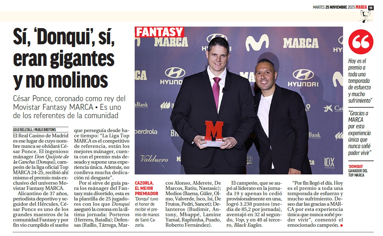Así vivió el rey Fantasy su sueño exclusivo en la Gala MARCA