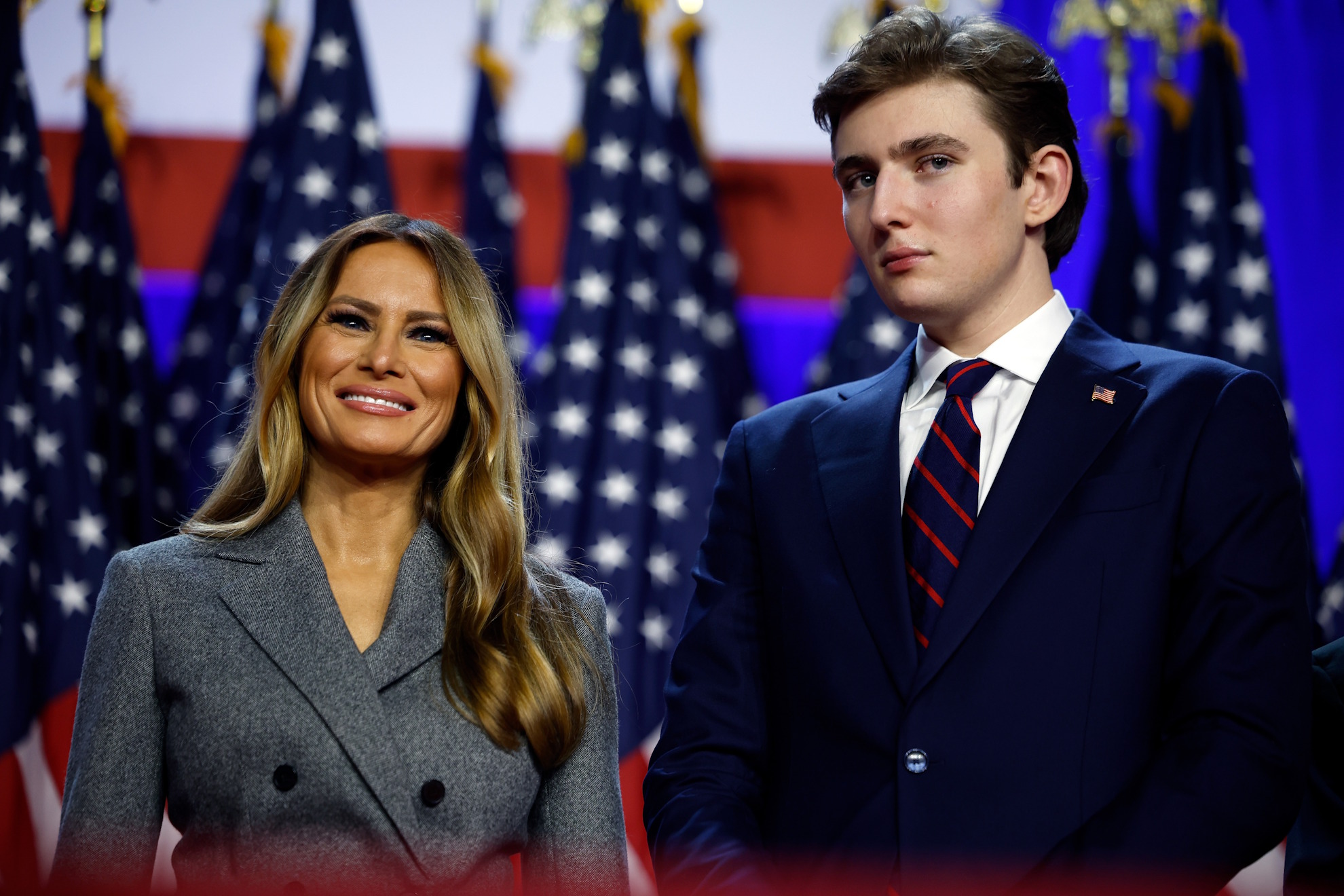 Melani Trump y Barron Trump.