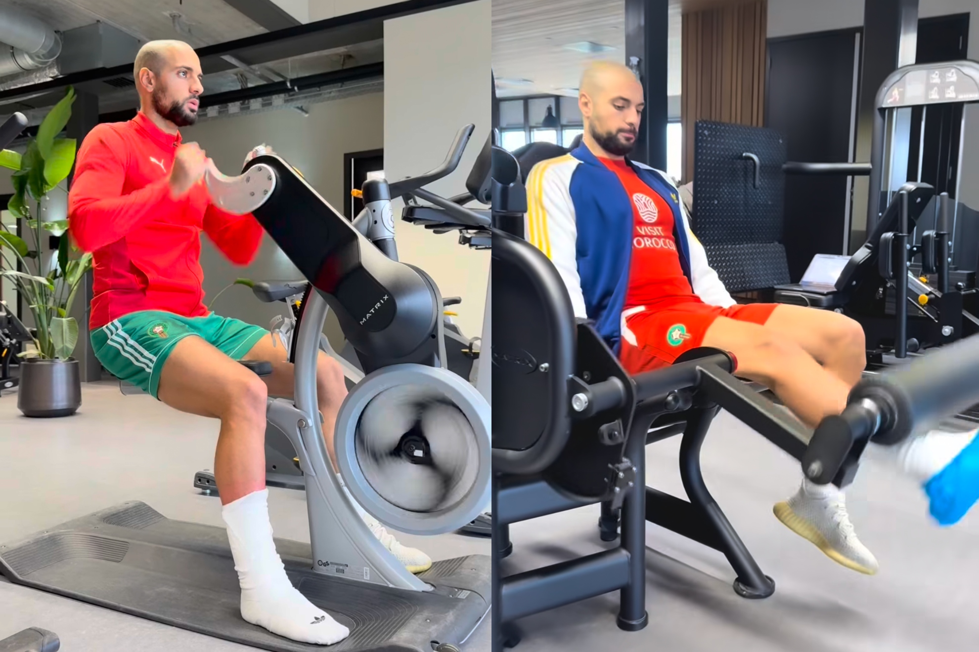 Amrabat, trabajando en el gimnasio