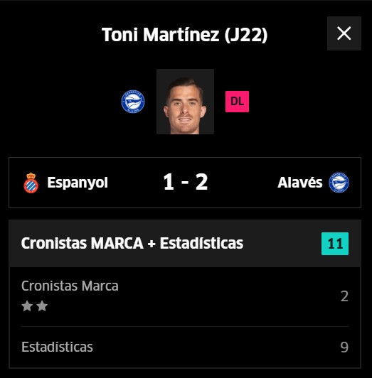 Toni Martínez empieza a revalorizarse.