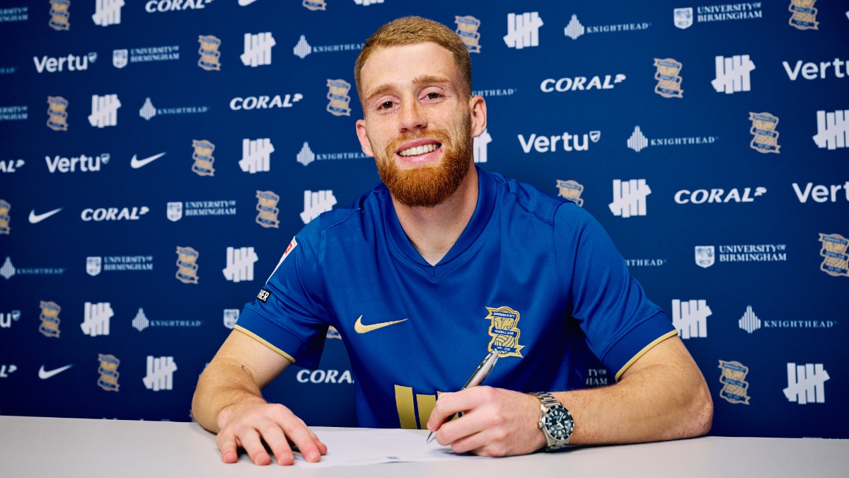 Carlos Vicente, durante su presentación con el Birmingham