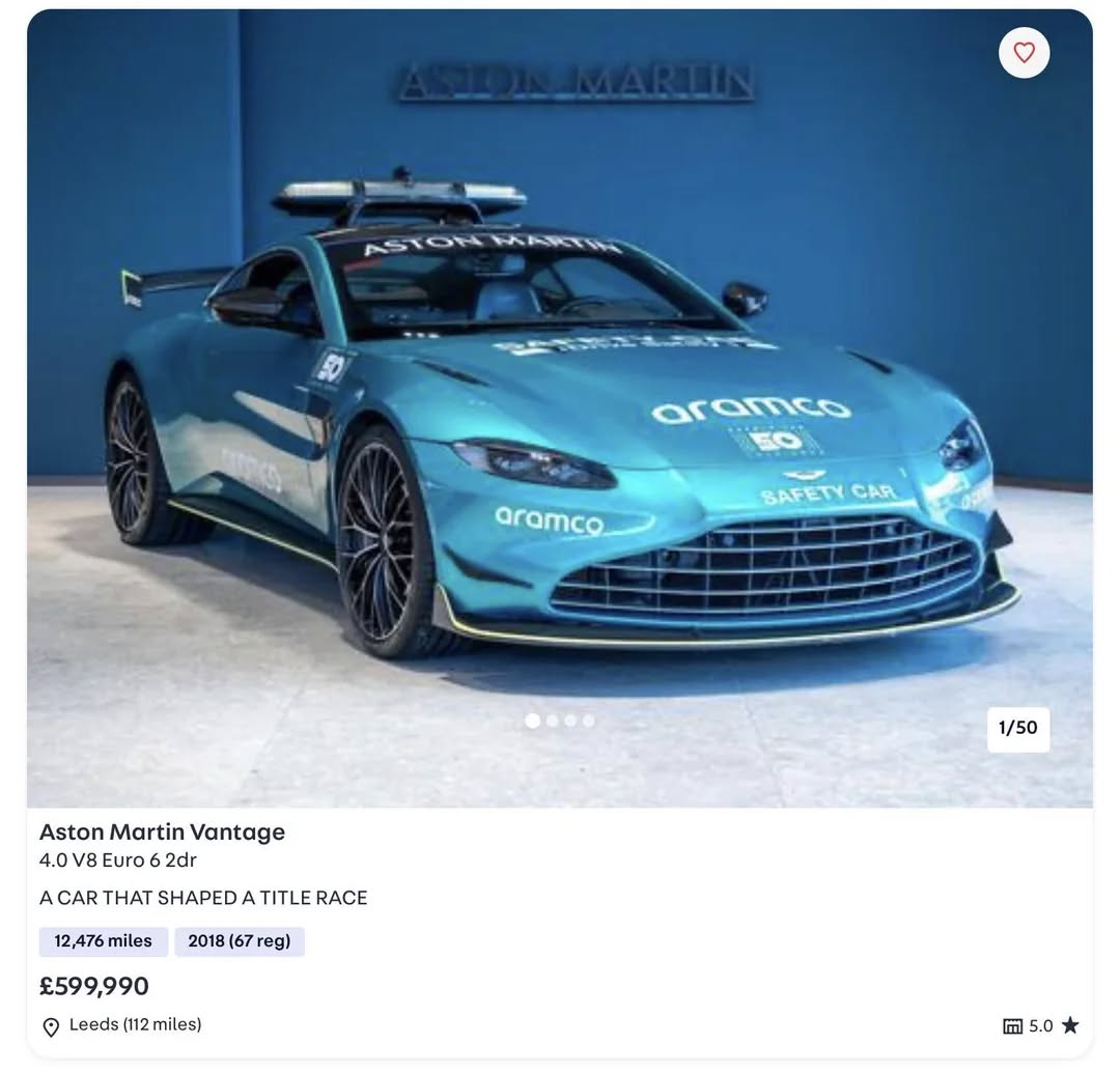 El Vantage se vende por la nada despreciable cantidad de casi 700.000 euros.
