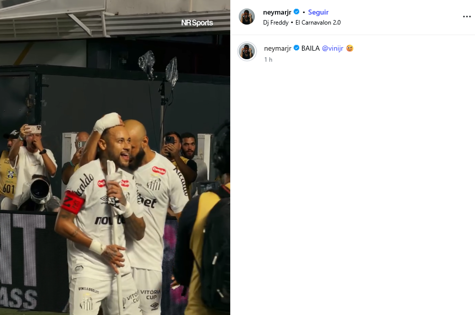 Neymar celebra un gol a lo Vinicius y manda callar: "Baila Vini, baila"