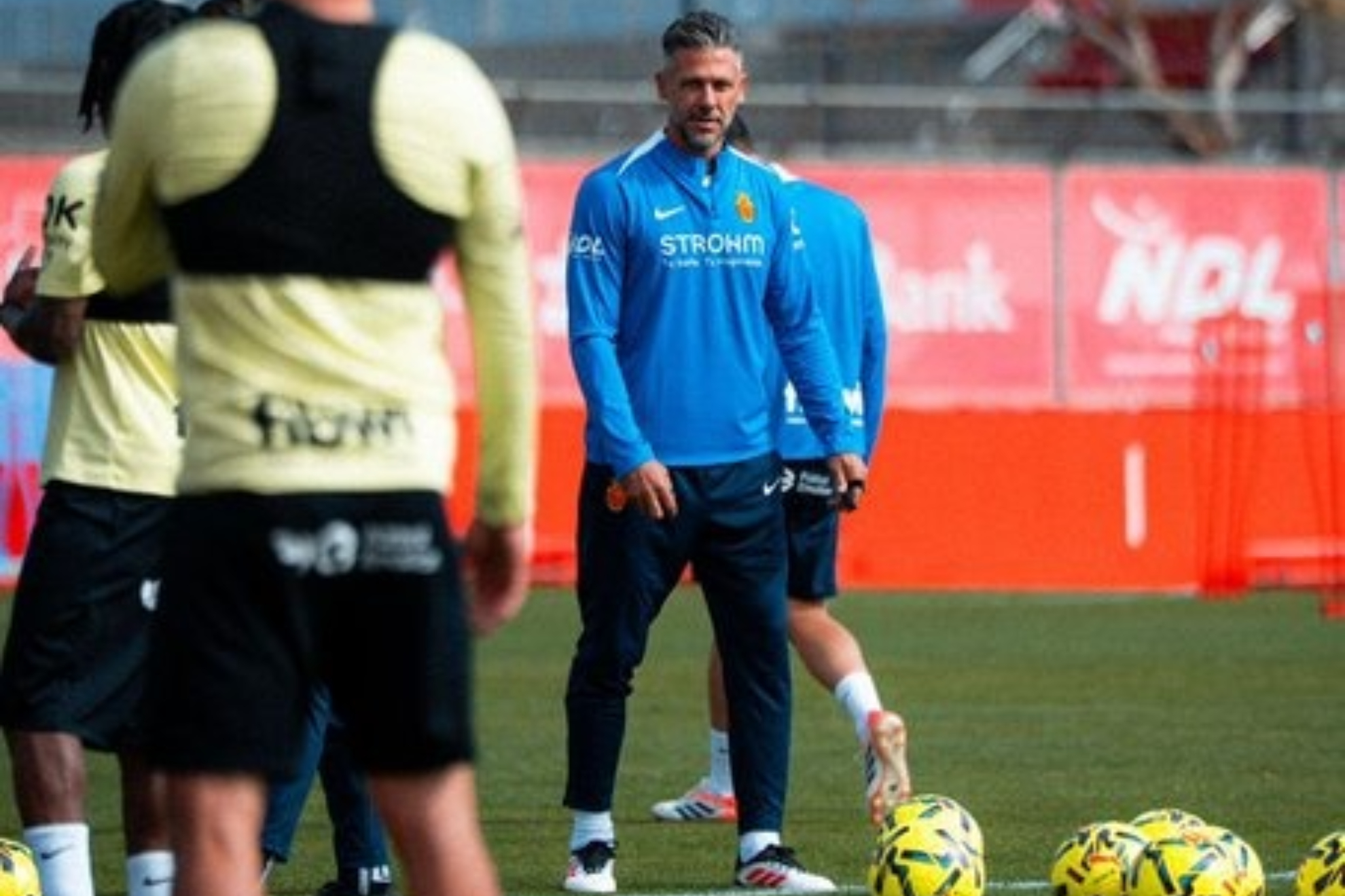 Martín Demichelis, durante su primera sesión con el Mallorca.