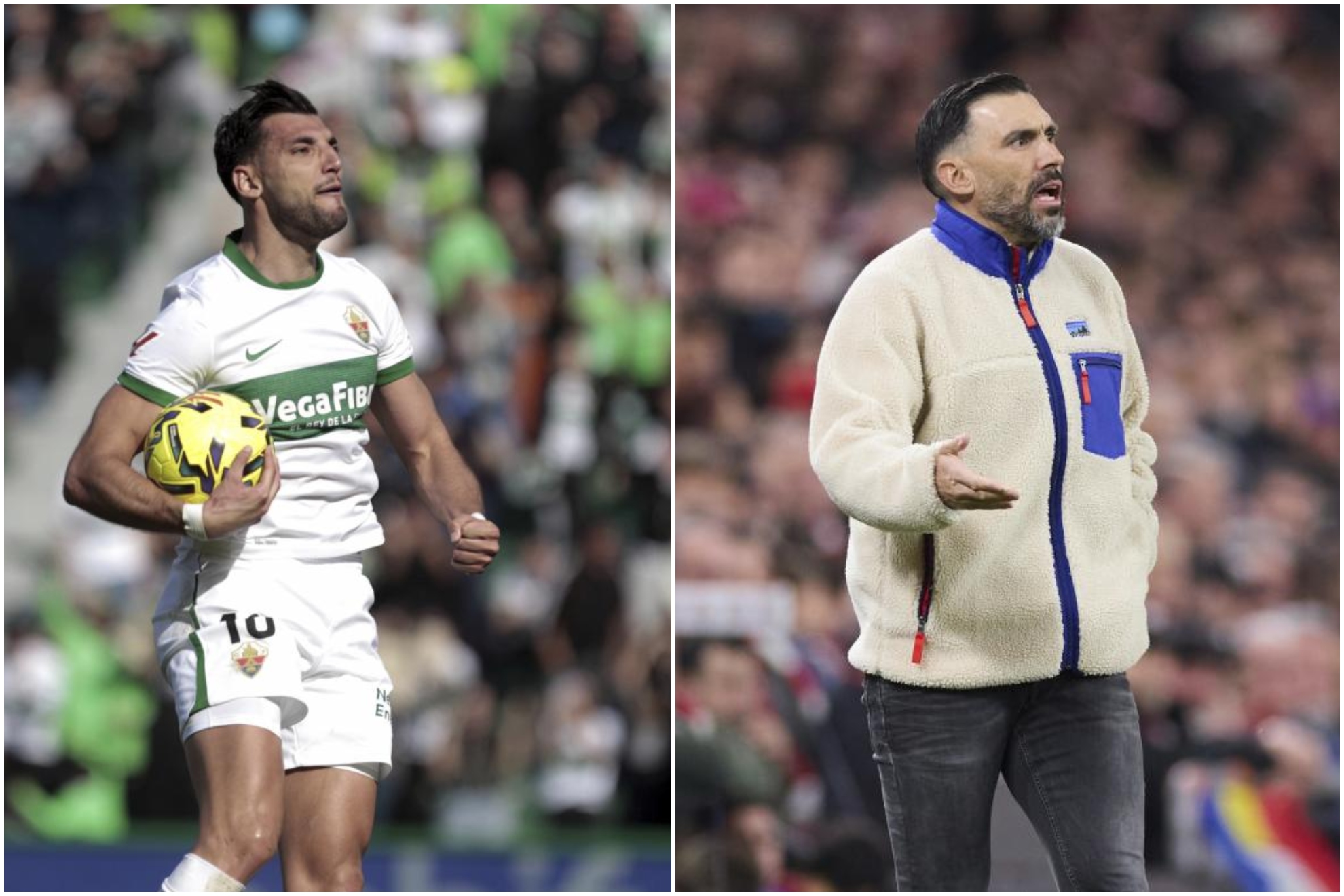 Un montaje con una imagen de Rafa Mir y otra de Sarabia.