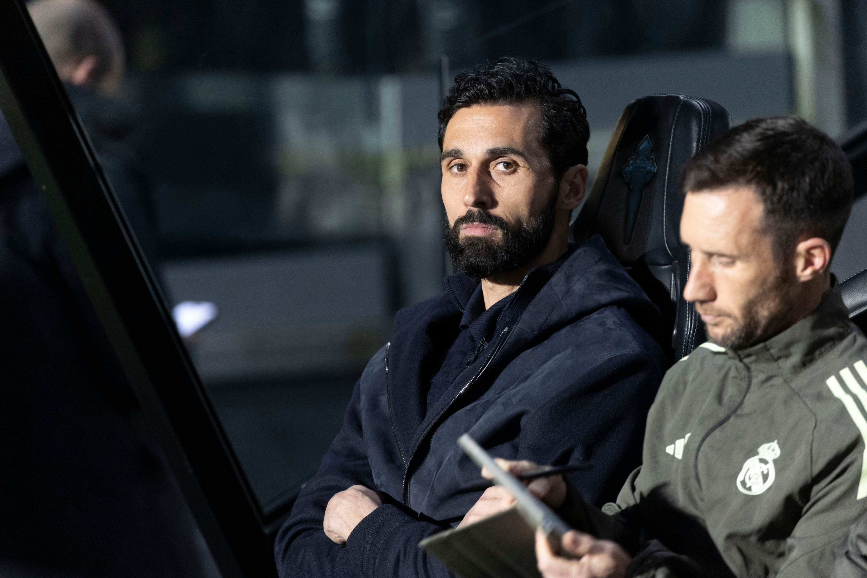 Álvaro Arbeloa, durante el partido que el Celta de Vigo y Real Madrid disputan este viernes, en Balaídos