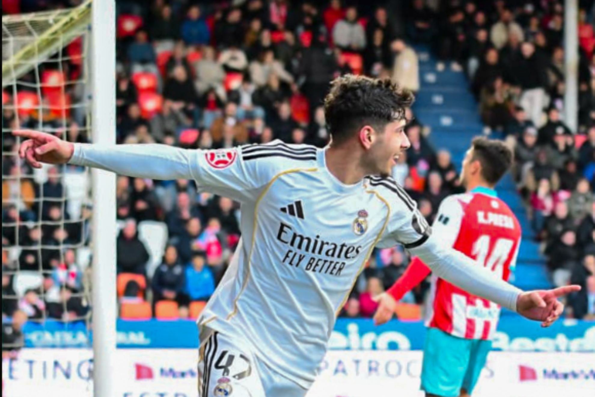 Ciria celebra el segundo gol del Castilla al Lugo.