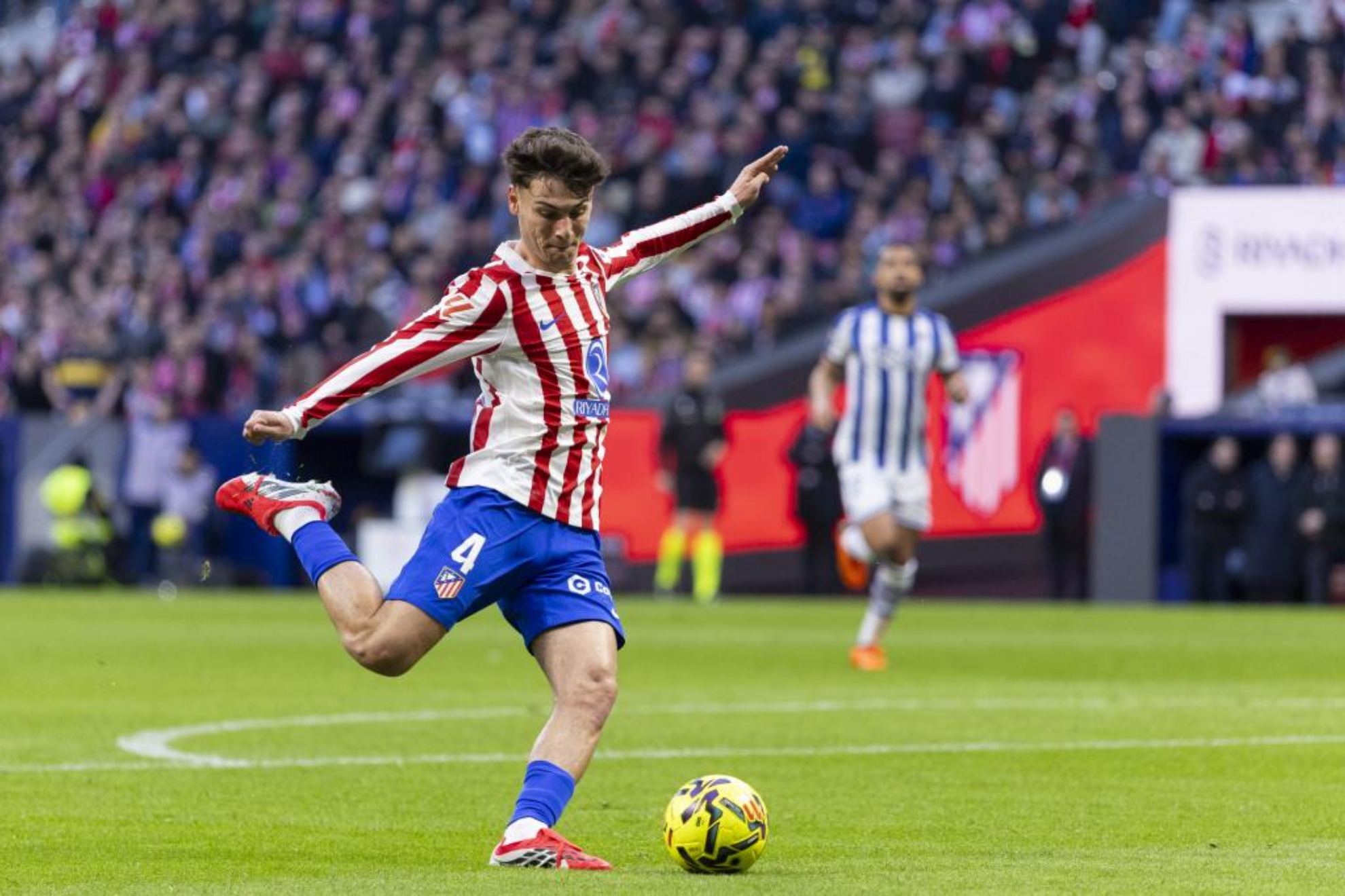 Mendoza, en un partido del Atlético.
