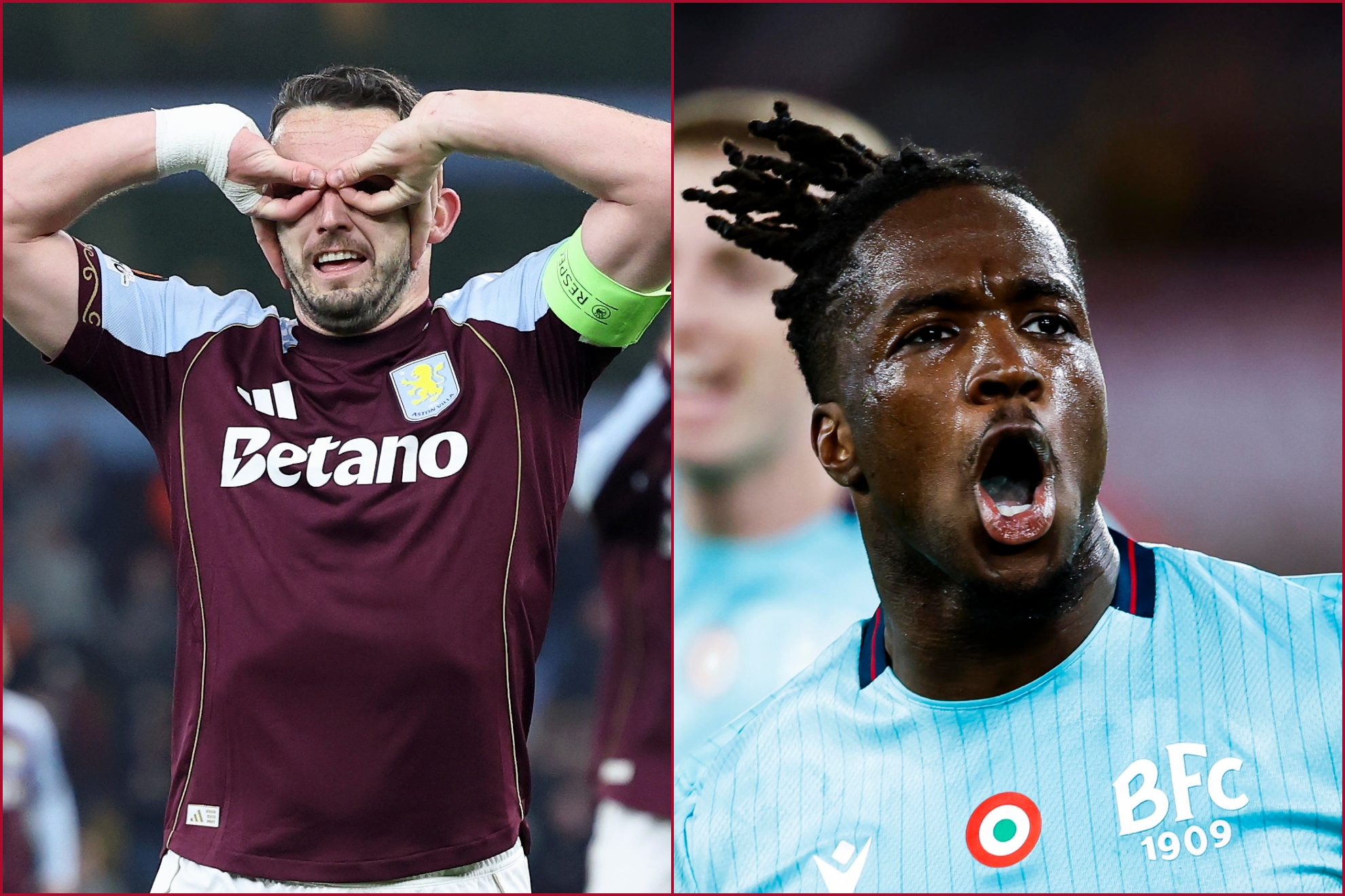 Collage Aston Villa y Bolonia.