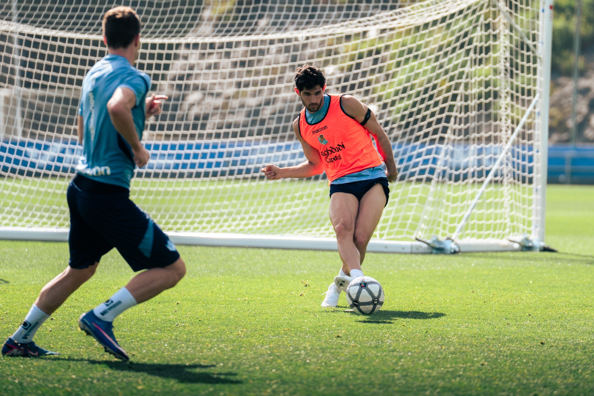 Gonçalo Guedes, durante el entrenamiento de este miércoles en Zubieta.