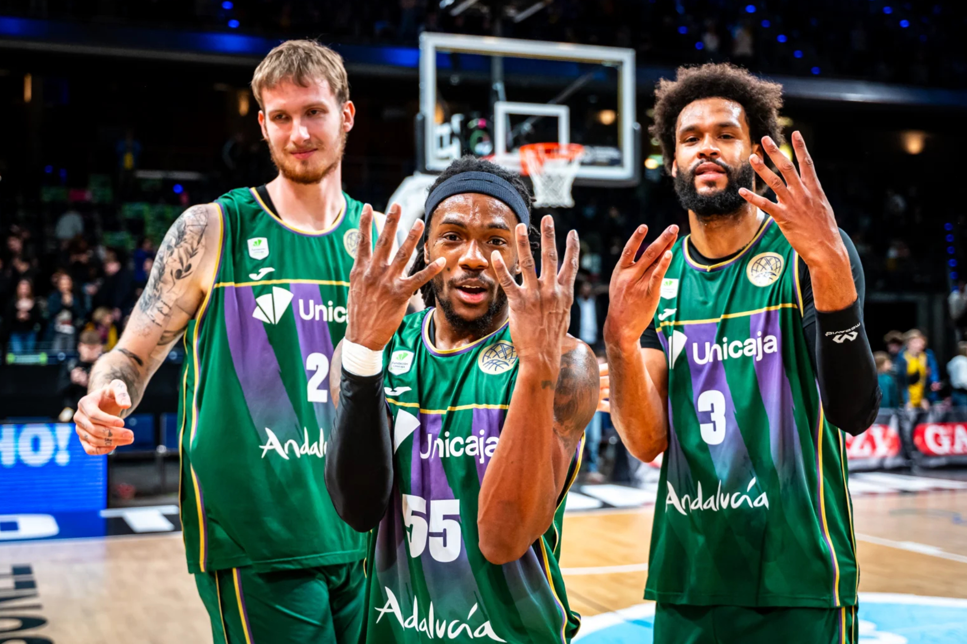 El Unicaja celebra su trunfo y su pase a la Final Four en Berlín. FIBA PHOTO.