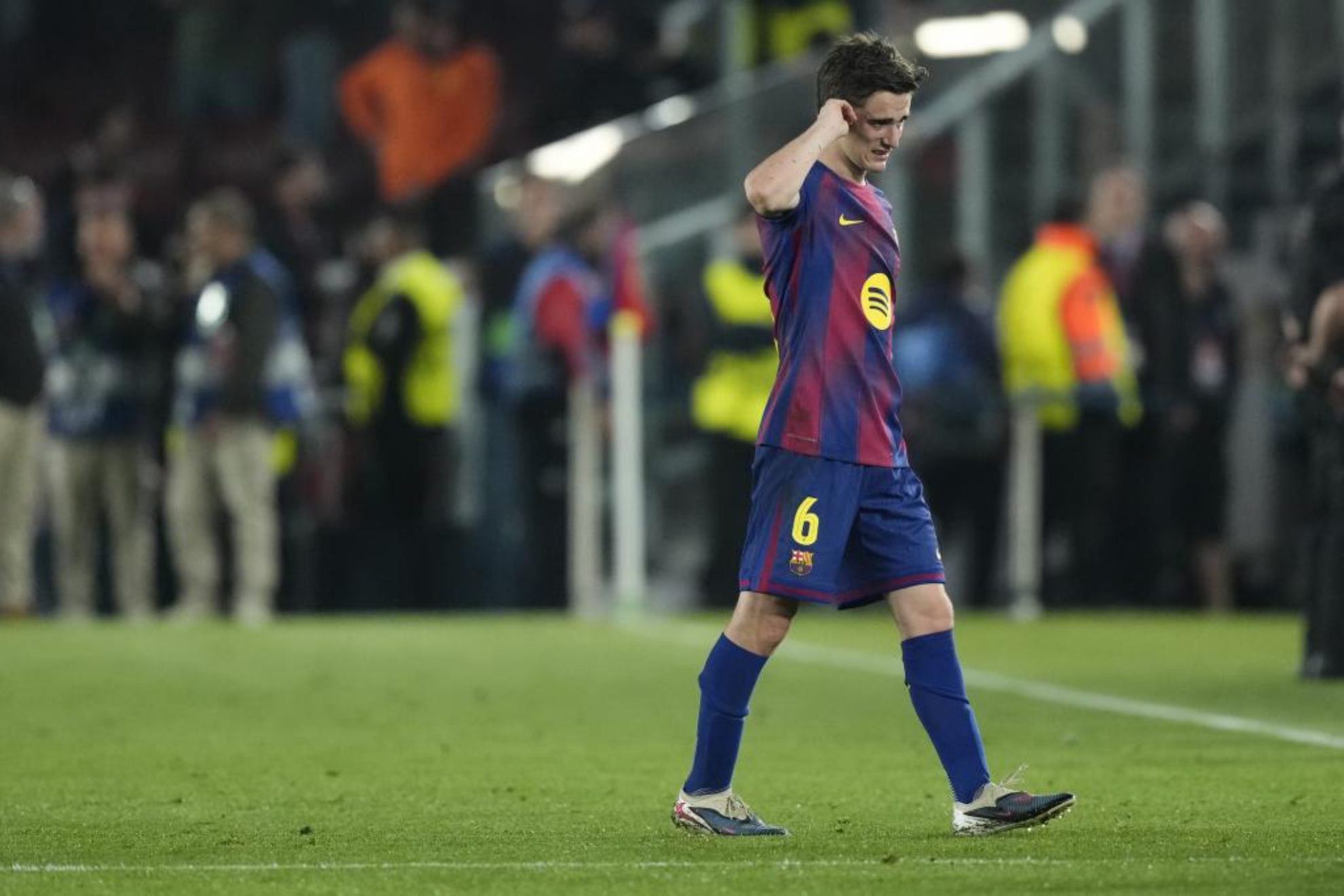 Gavi, durante el encuentro contra el Atlético.