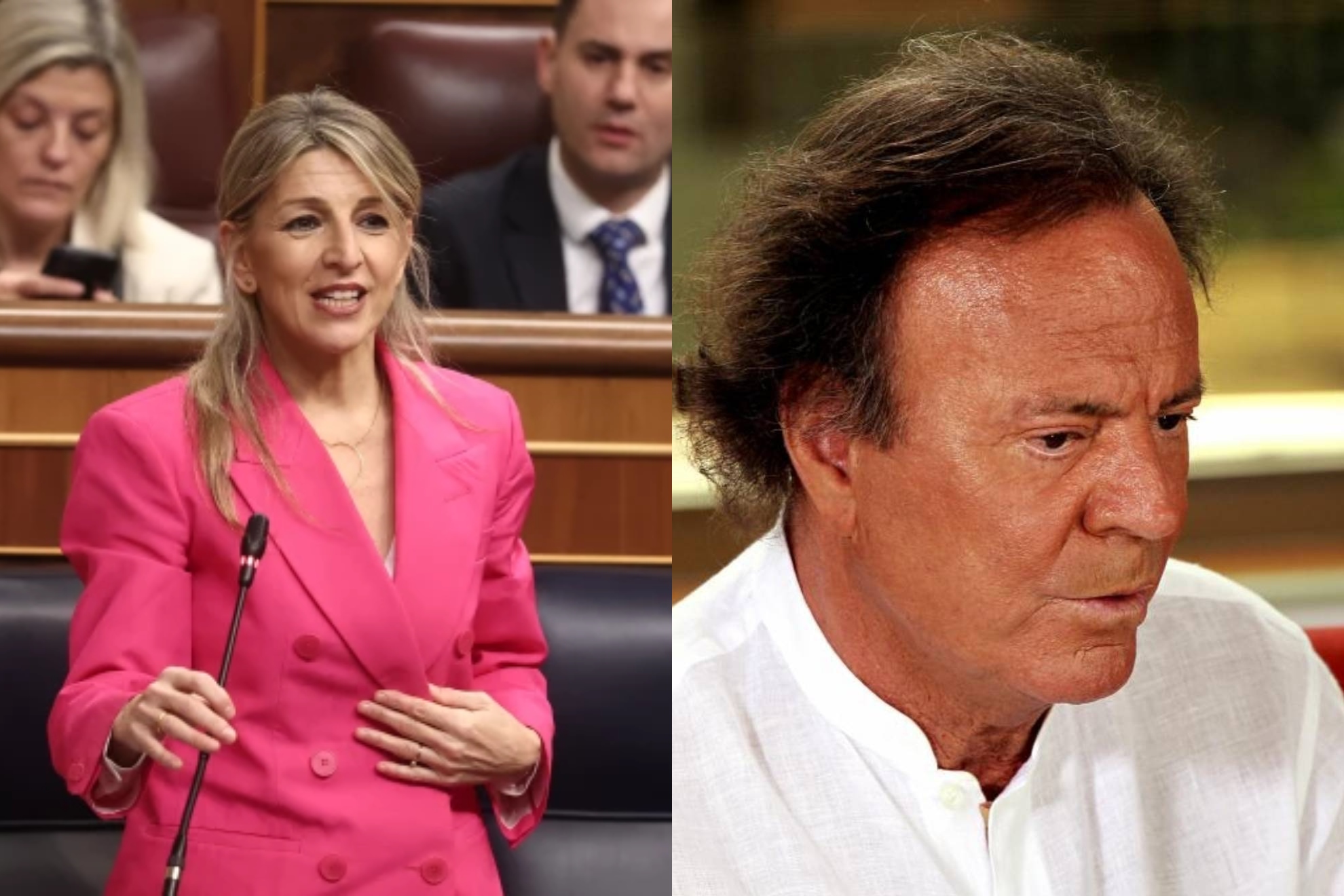 Yolanda Díaz y Julio Iglesias.