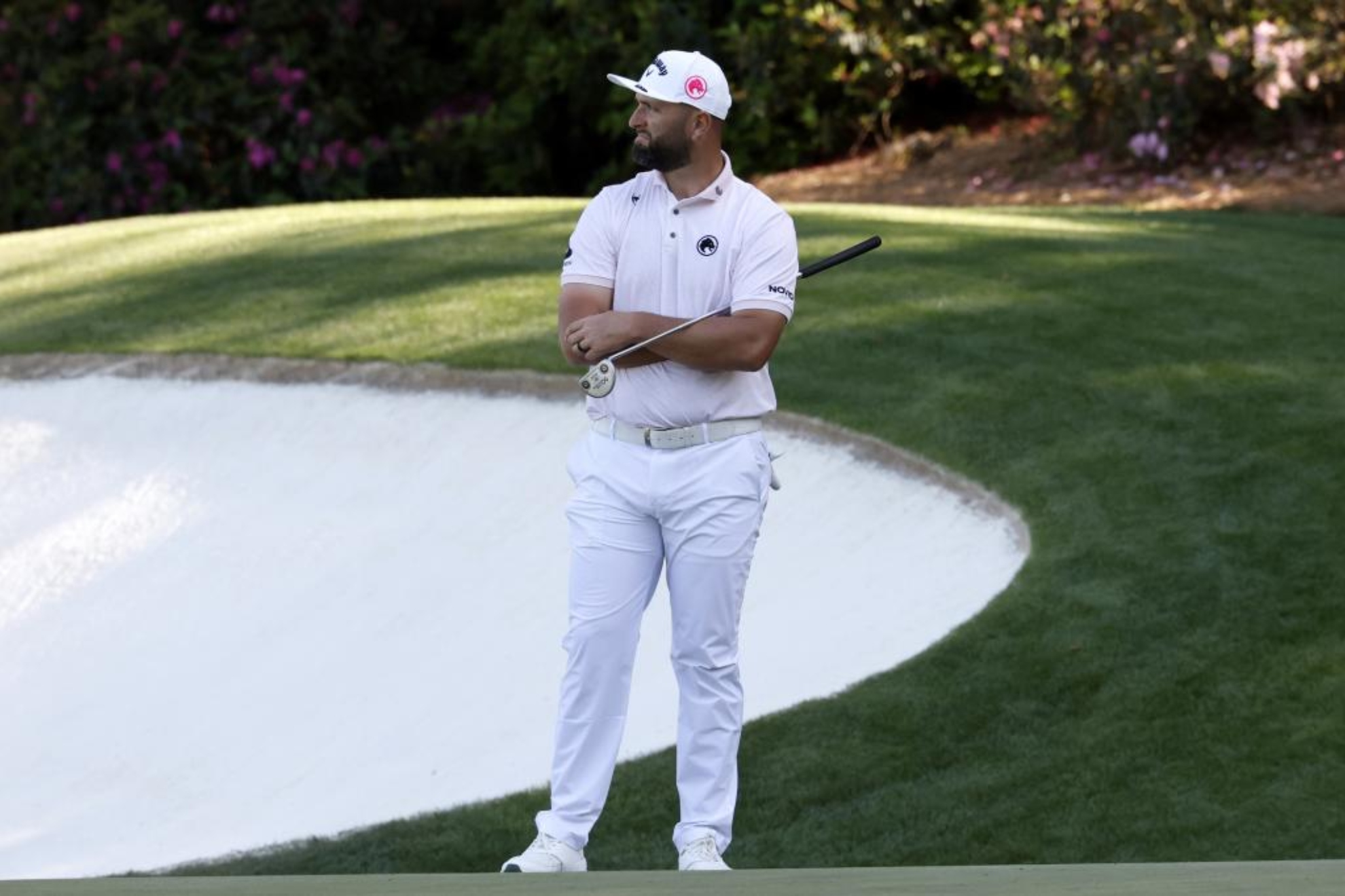 Jon Rahm (31), cariacontecido en el green del hoyo 13 del Augusta National