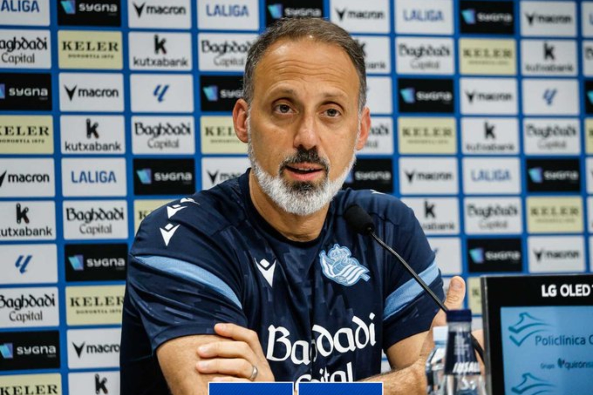 Pellegrino Matarazzo, durante la rueda de prensa que ha ofrecido.