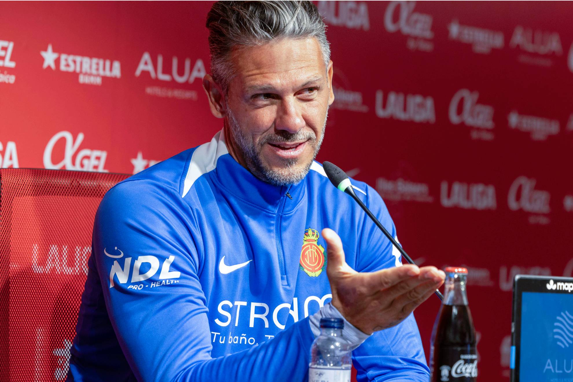 Demichelis, en rueda de prensa.