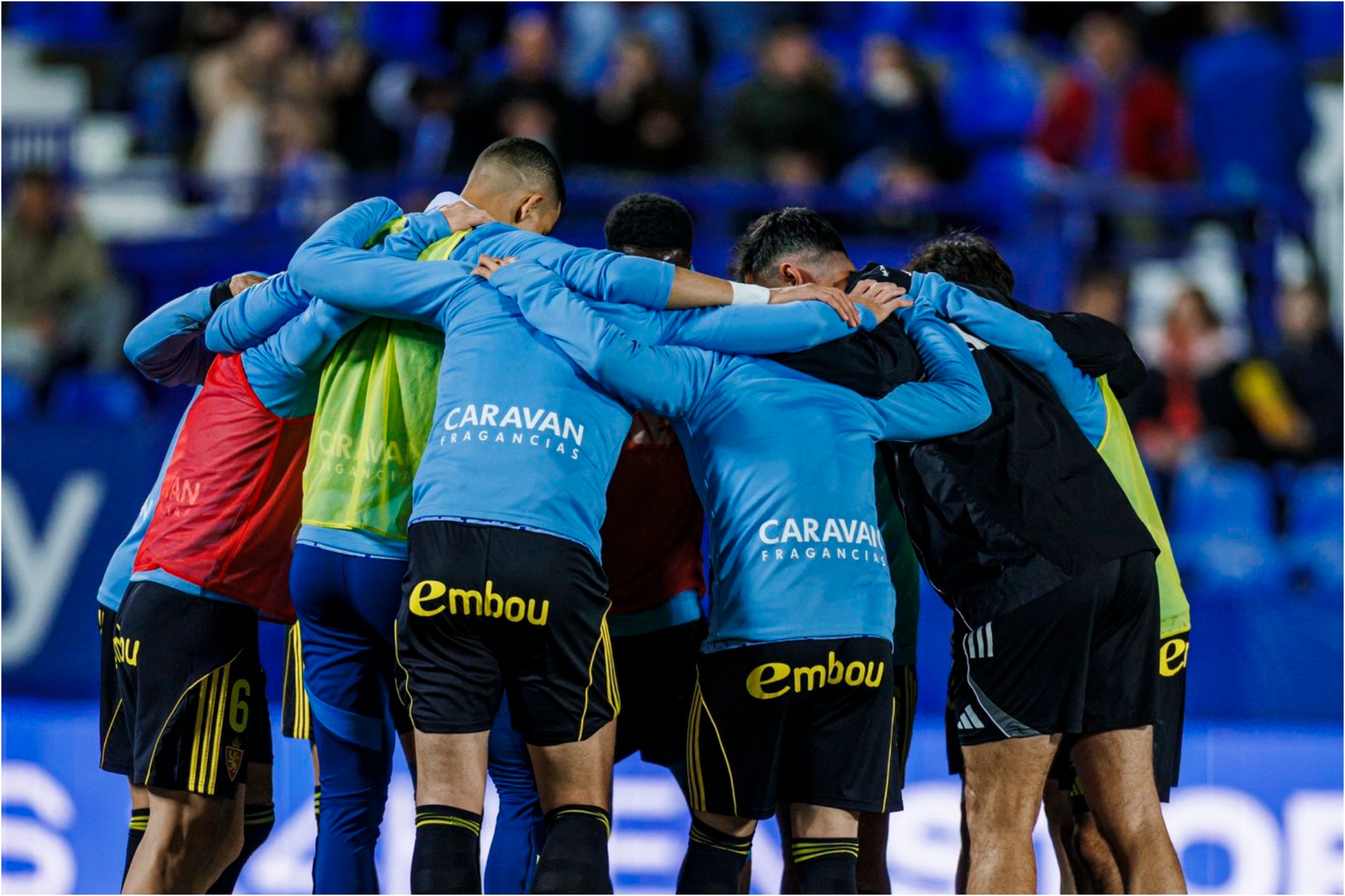 Los futbolistas del Zaragoza, antes de un partido.