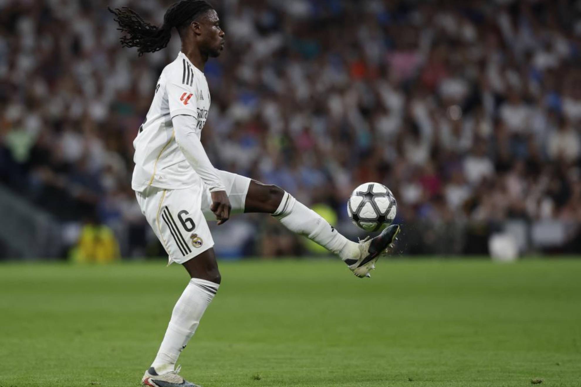 Camavinga controla un balón en el partido del pasado viernes ante el Girona.