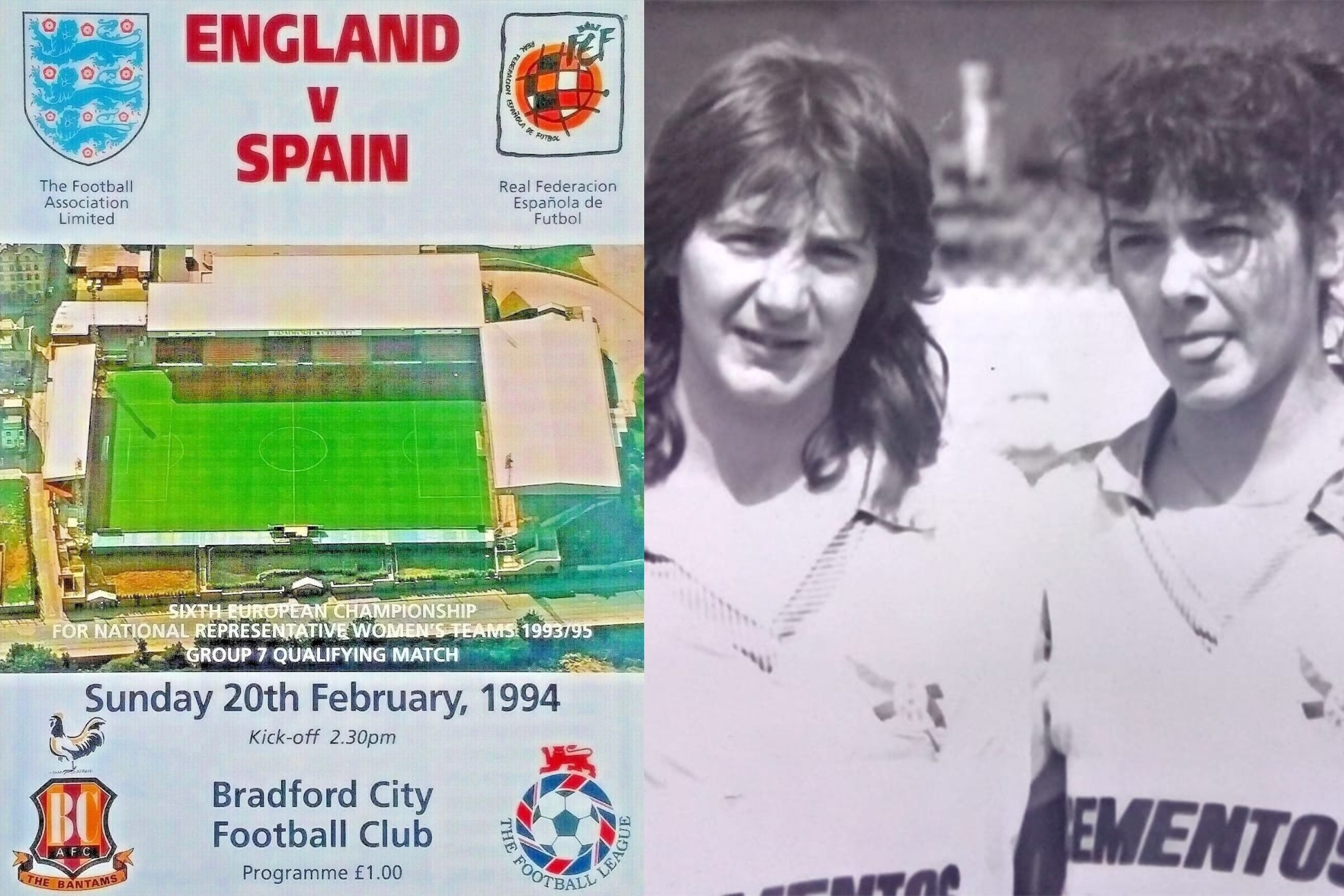 Cartel del partido y las hermanas Bakero con el Añorga KKE