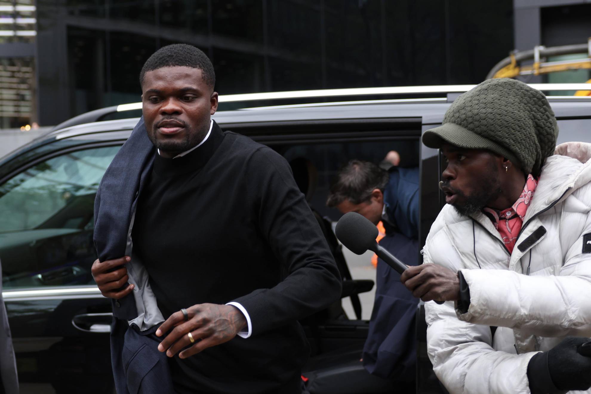 Thomas Partey en la llegada al juicio.