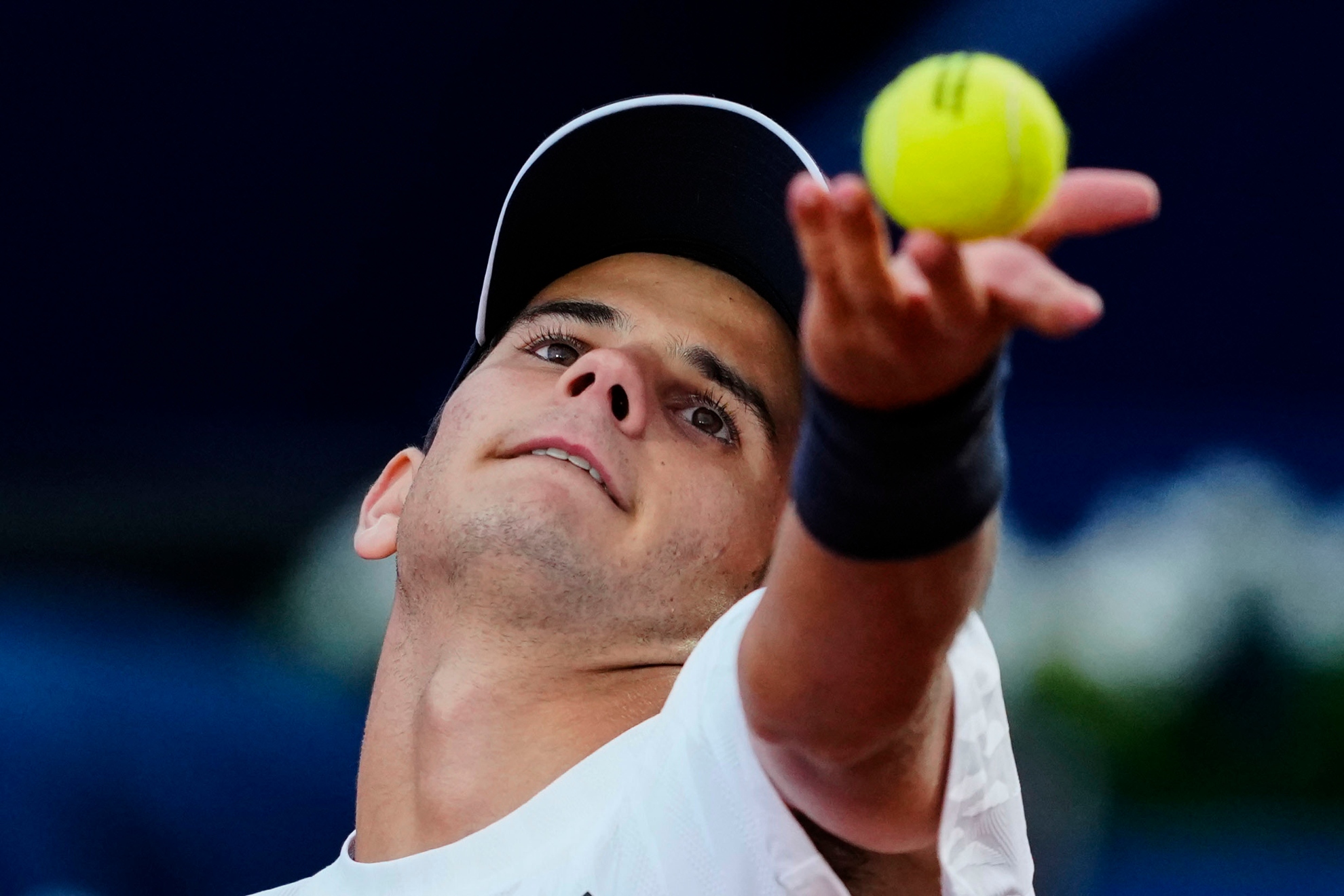 Jódar, en el momento del saque.