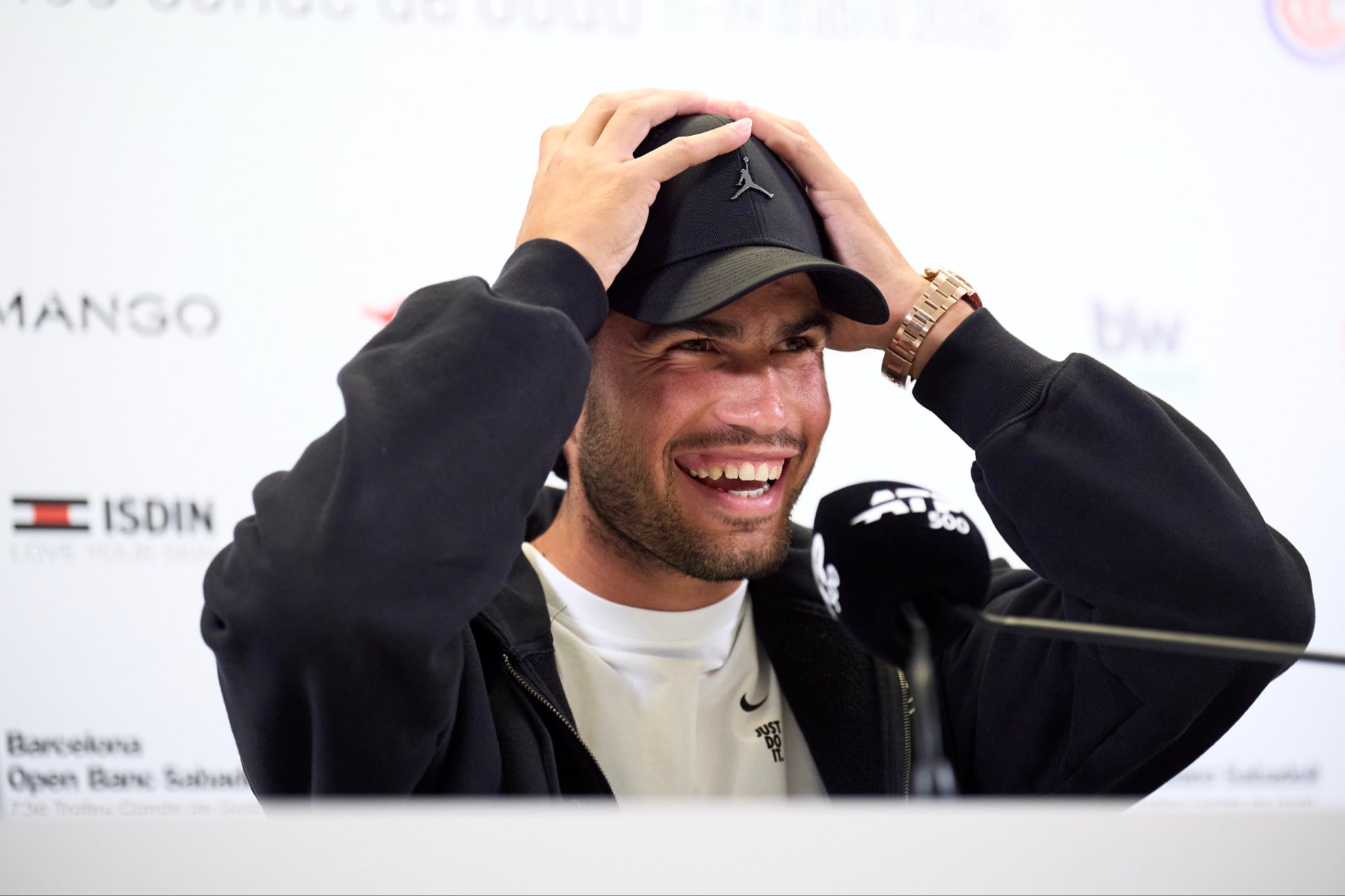 Alcaraz, en rueda de prensa.
