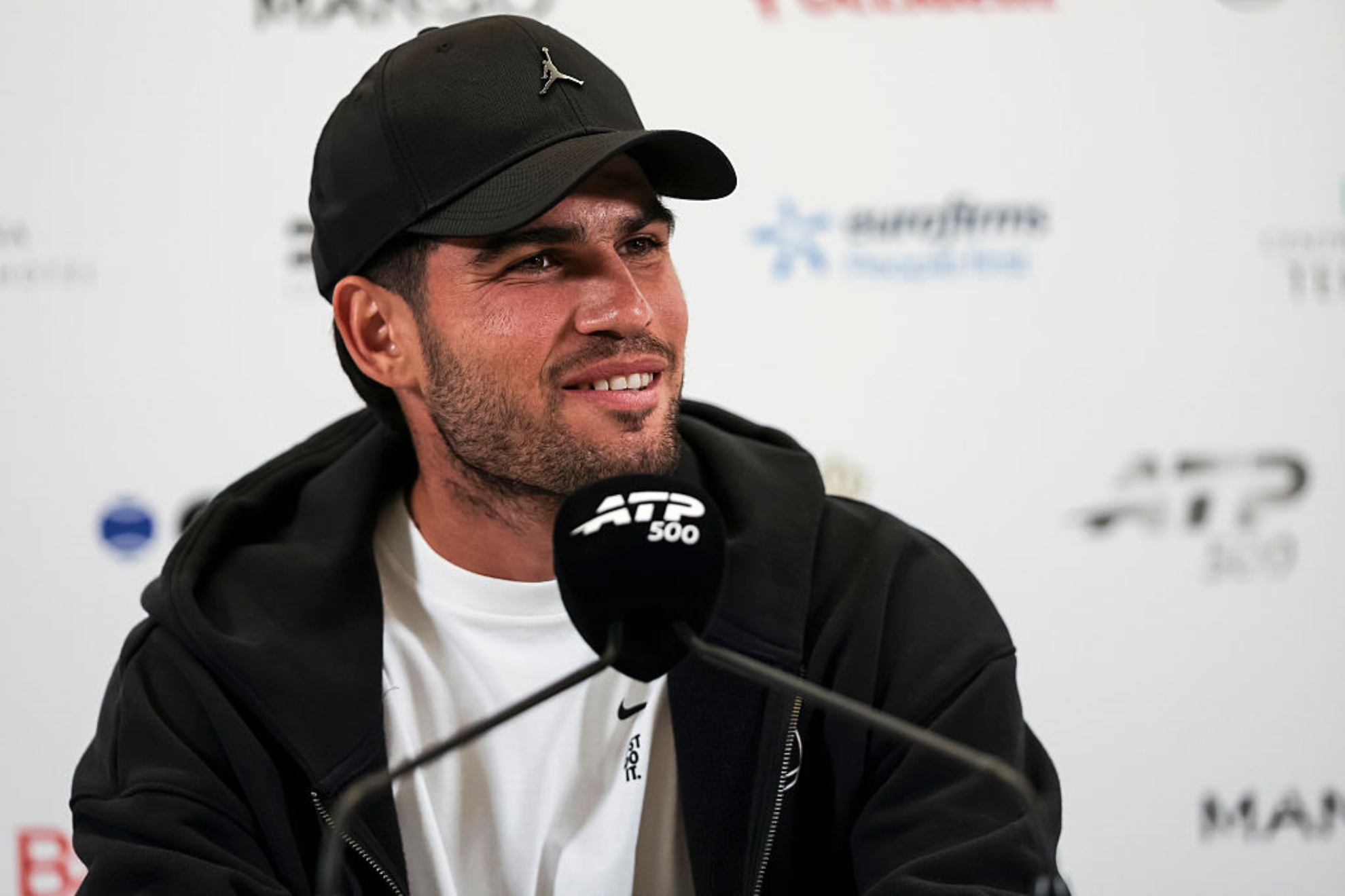 Alcaraz, en rueda de prensa.
