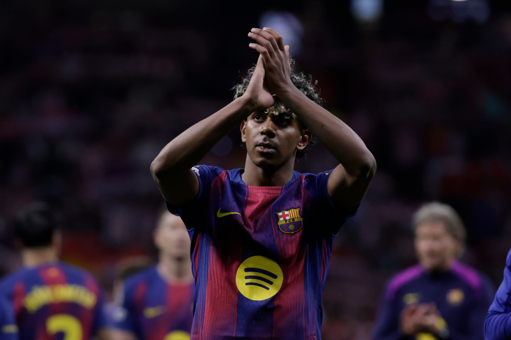 Lamine Yamal, a la conclusión del partido.