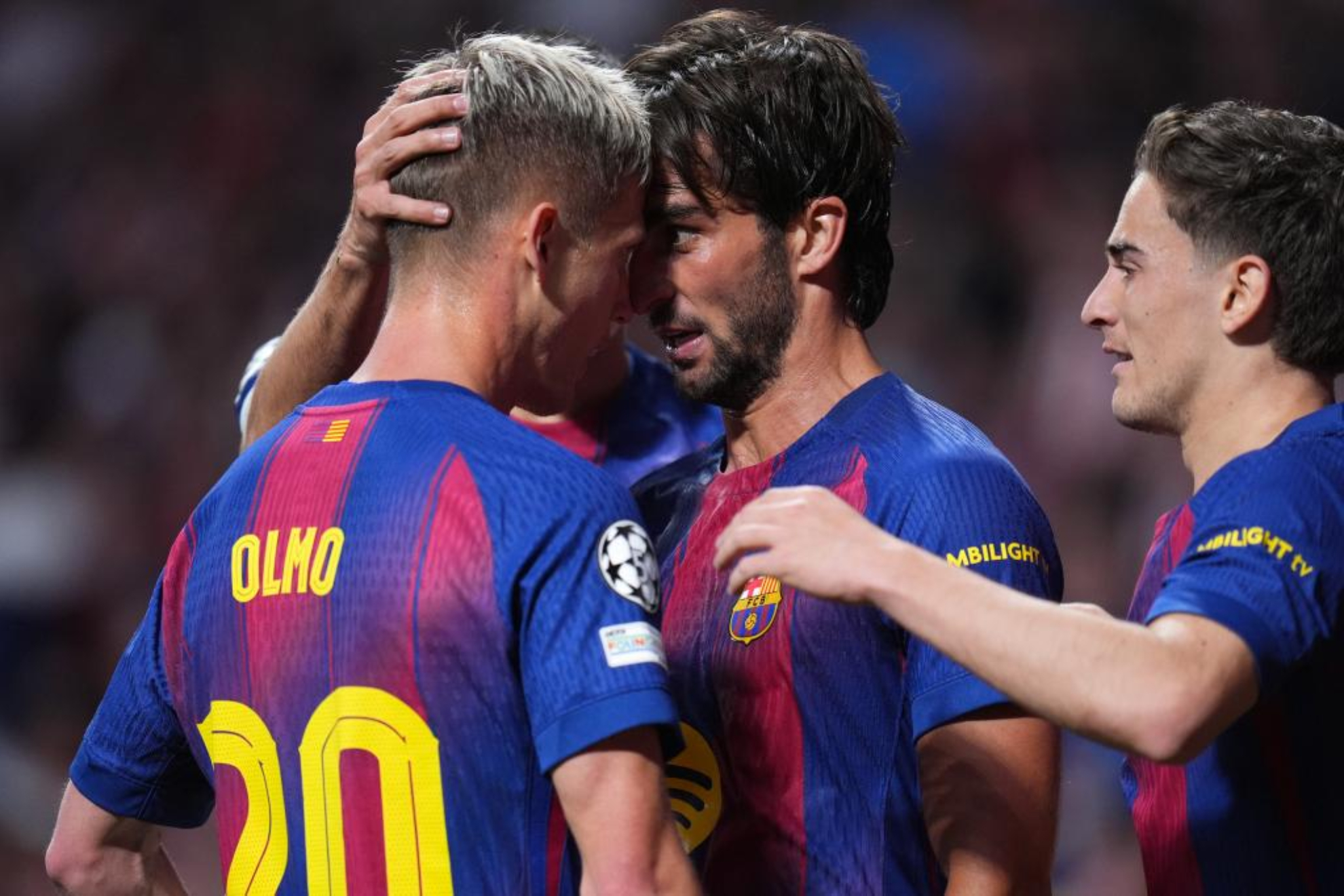 Olmo, Ferran Torres y Gavi.