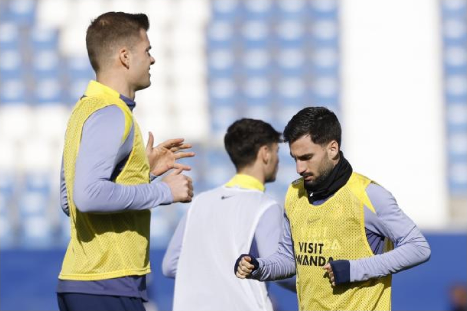 Sorloth y Baena, en un entrenamiento del Atleti.