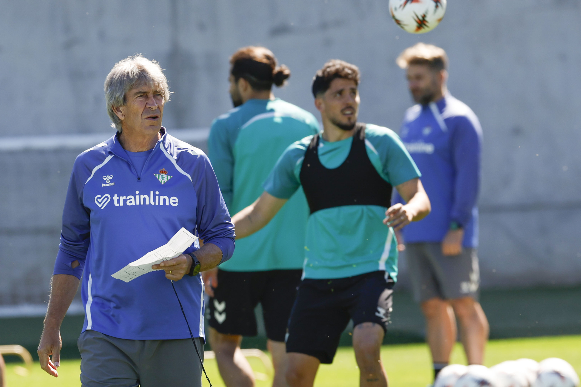 Pellegrini, en el entrenamiento de hoy