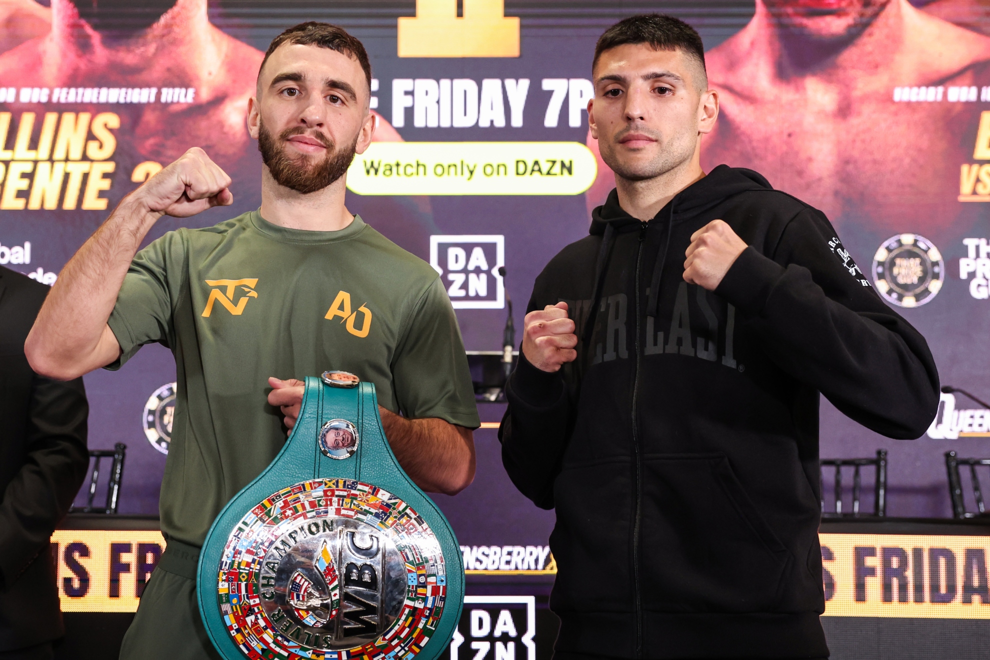 Nathaniel Collins y Cristóbal Lorente durante la presentación ante la prensa.